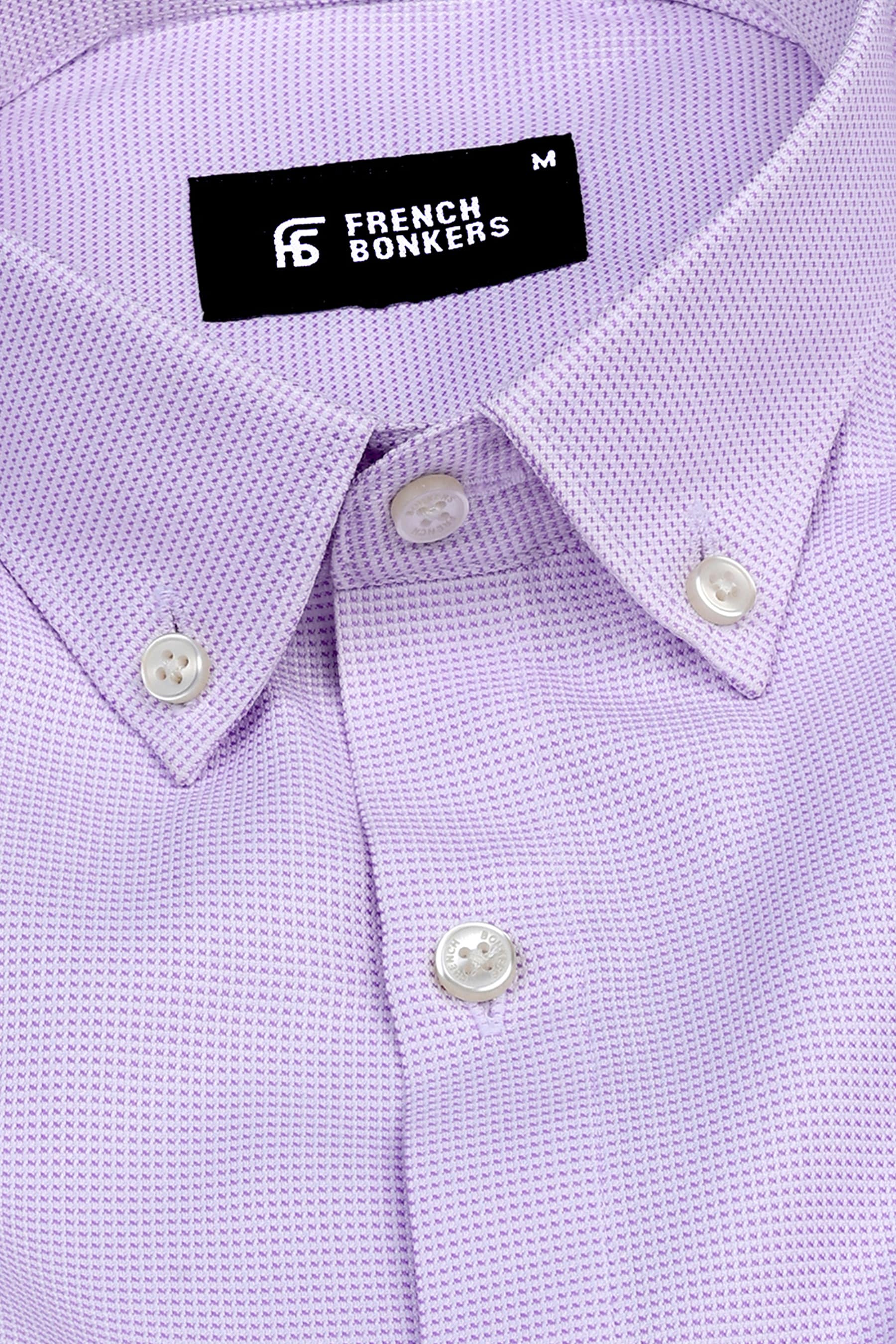 Mauve purple dobby texture shirt