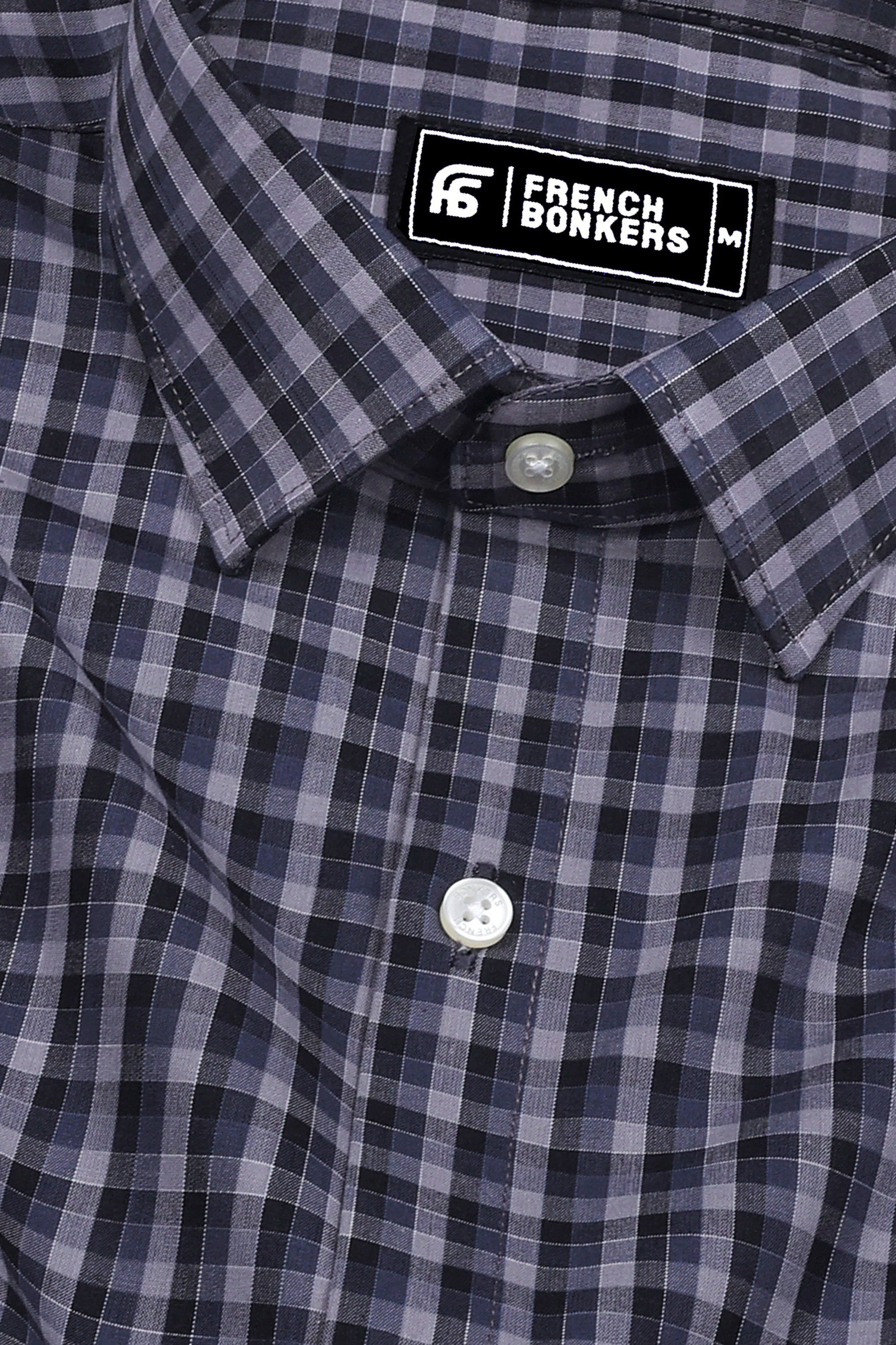 Black With Strom Grey Multi Check Cotton Shirt