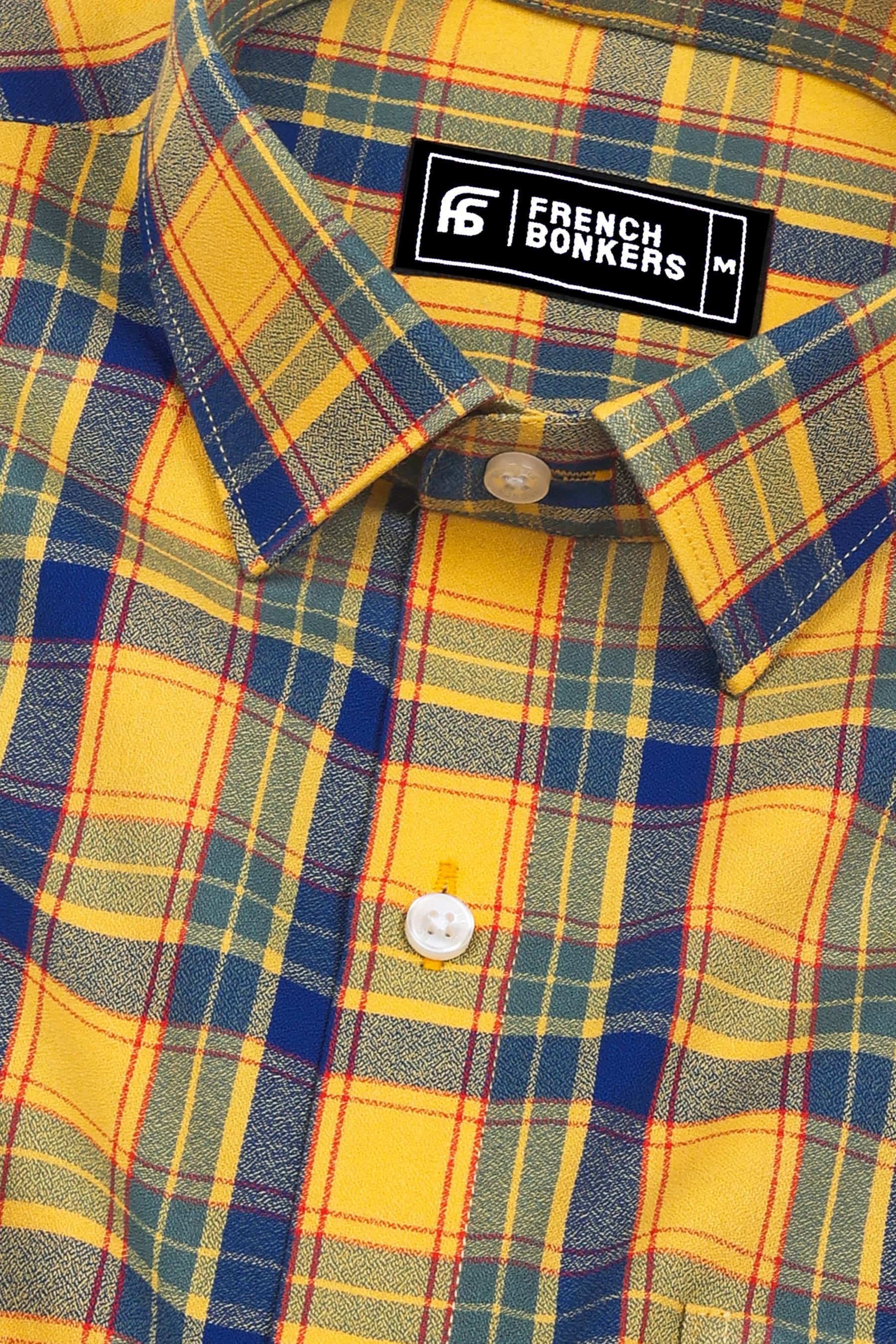 Yellow with blue and Red Buffalo Check Shirt