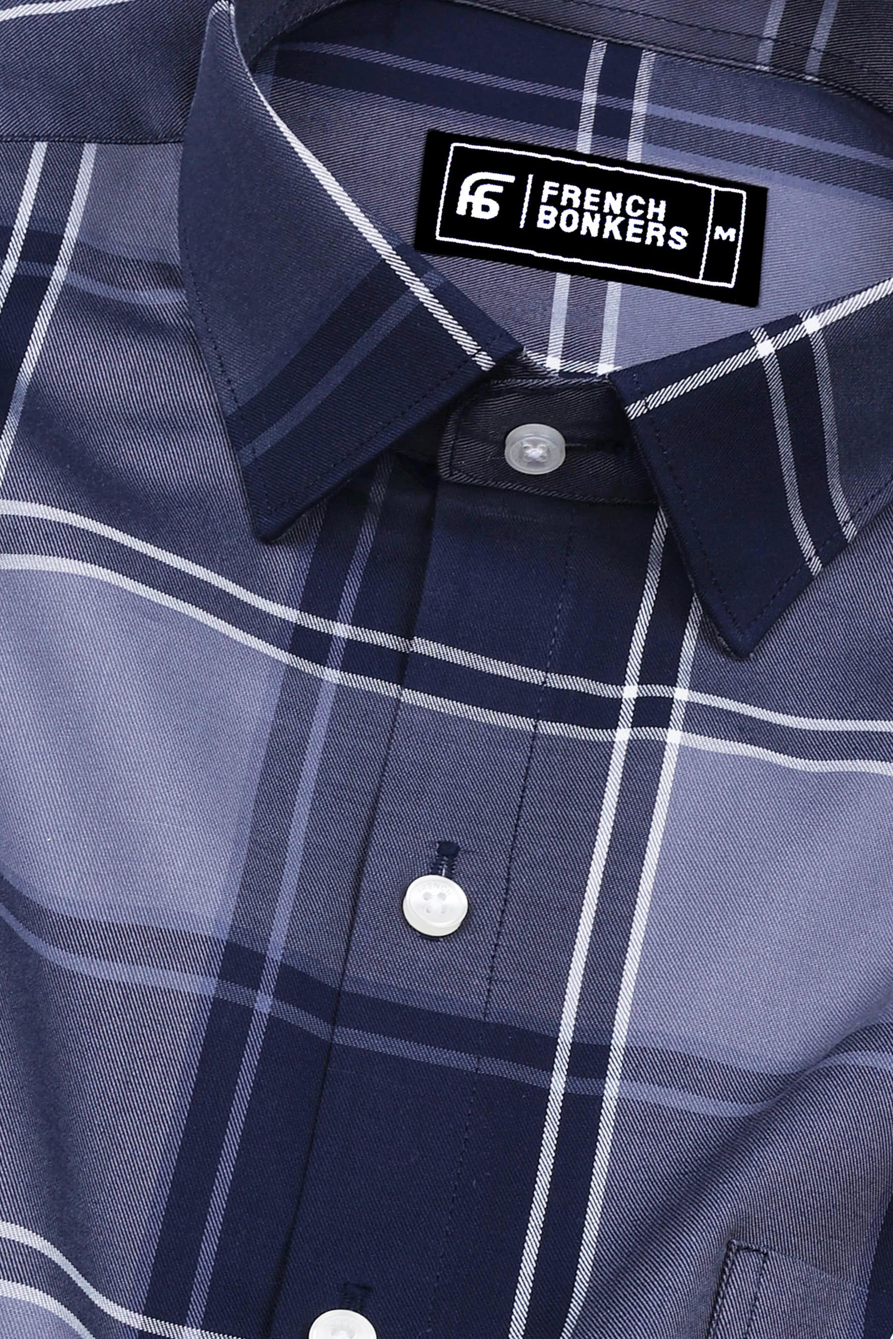Galaxy Blue with Grey Twill Check Shirt