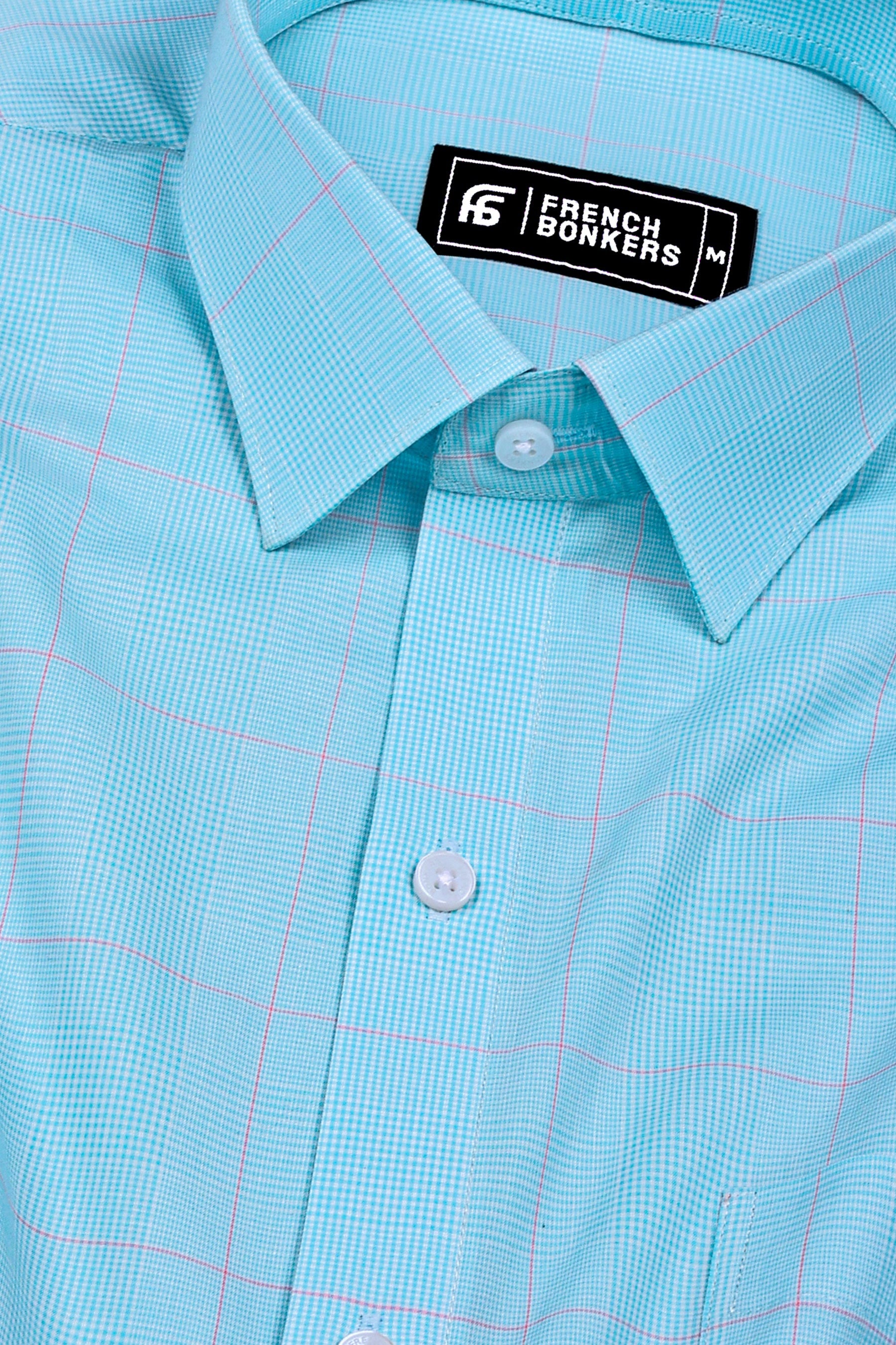 Arctic Blue With Pink Mini Check Shirt