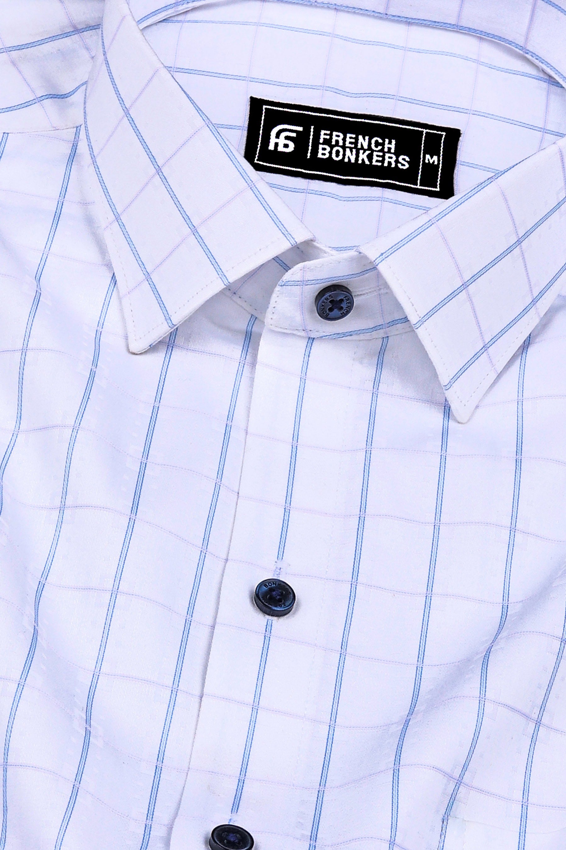 White With Blue Line Check Shirt