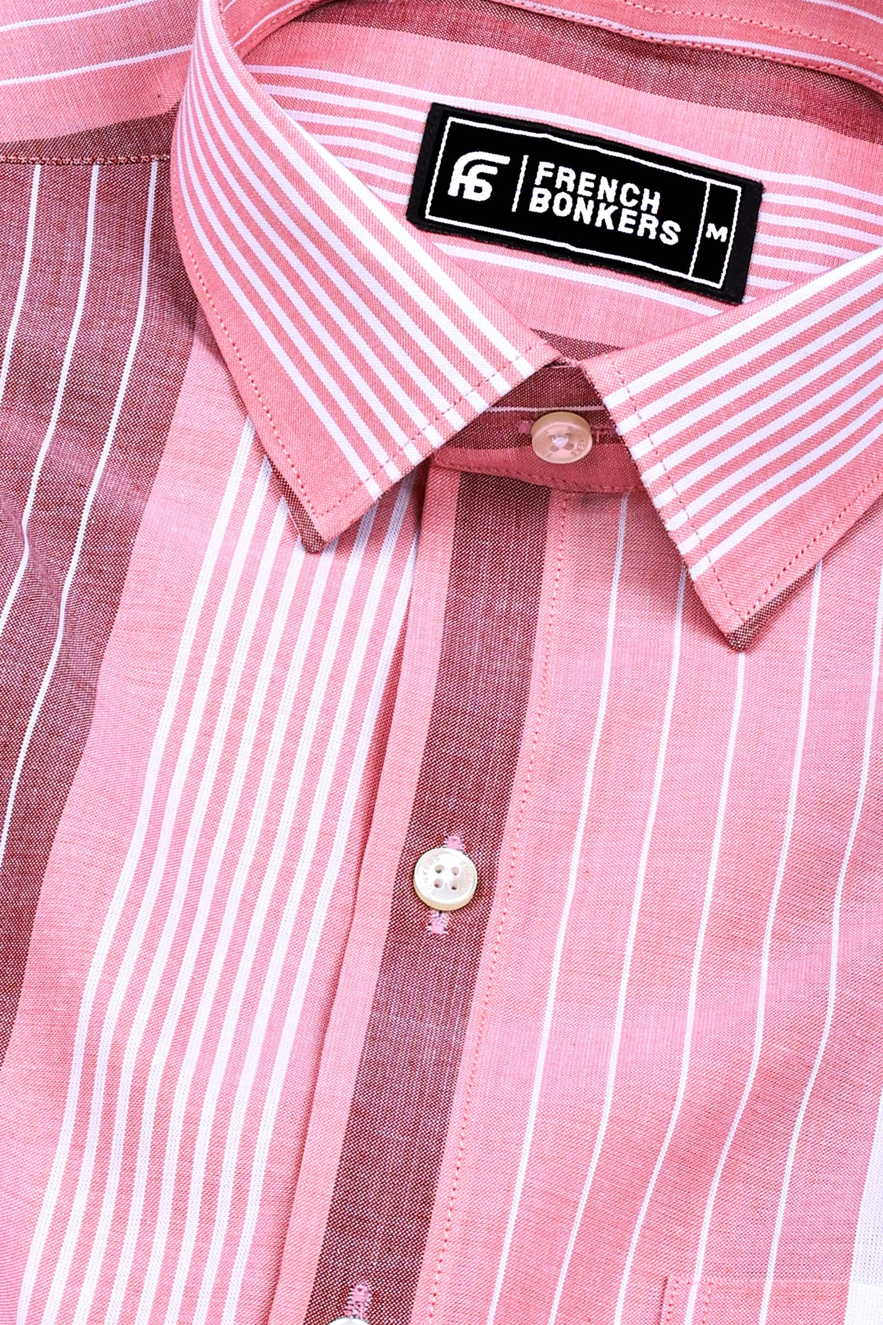 Velvet Rose With White Oxford Stripe Shirt