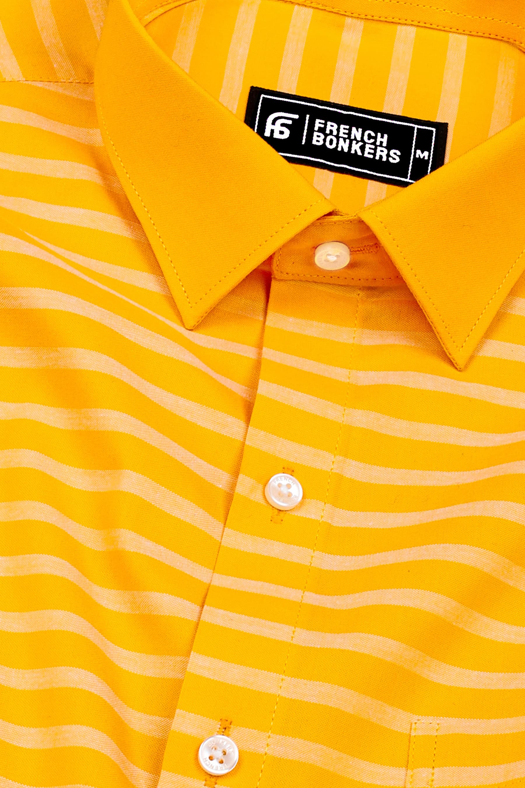 Sunglow Yellow With White Weft Stripe Oxford Shirt
