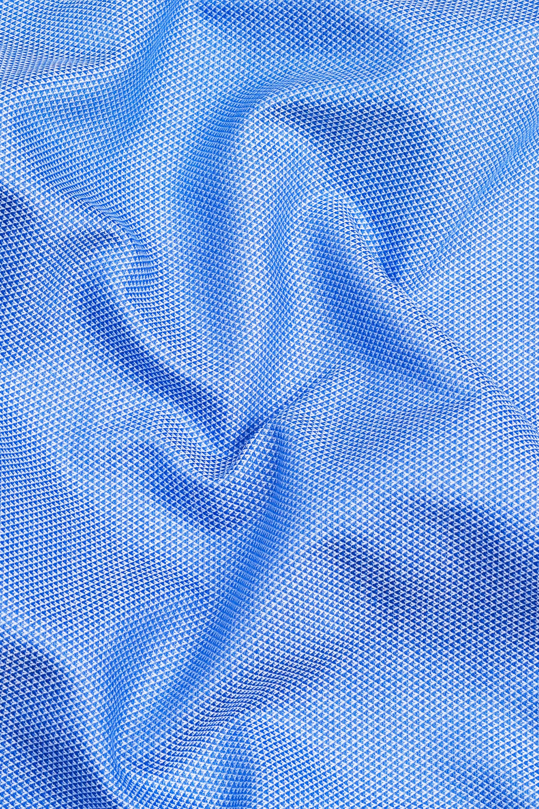 Liberty blue dobby texture cotton shirt