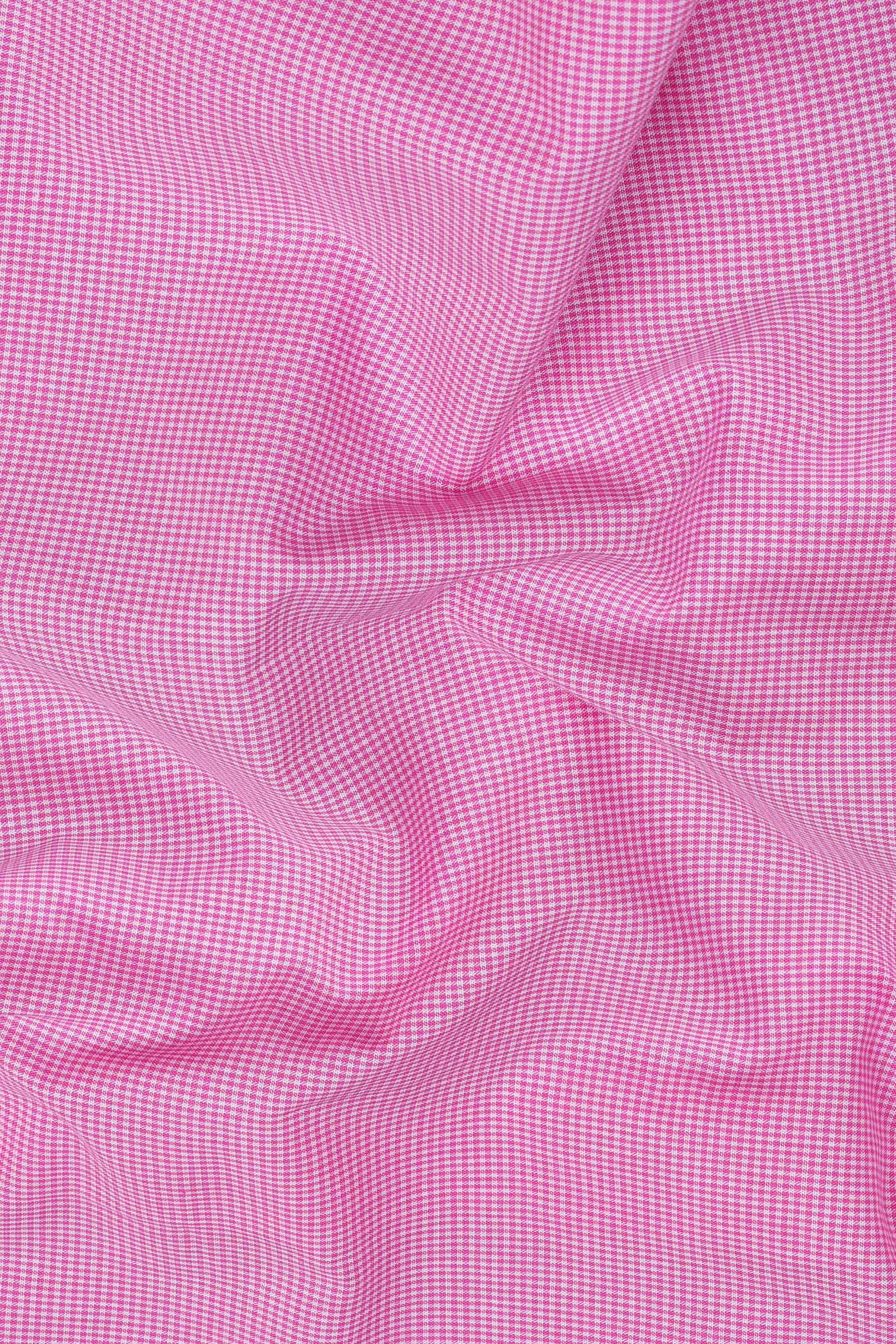 Taffy pink with white mini micro check cotton shirt