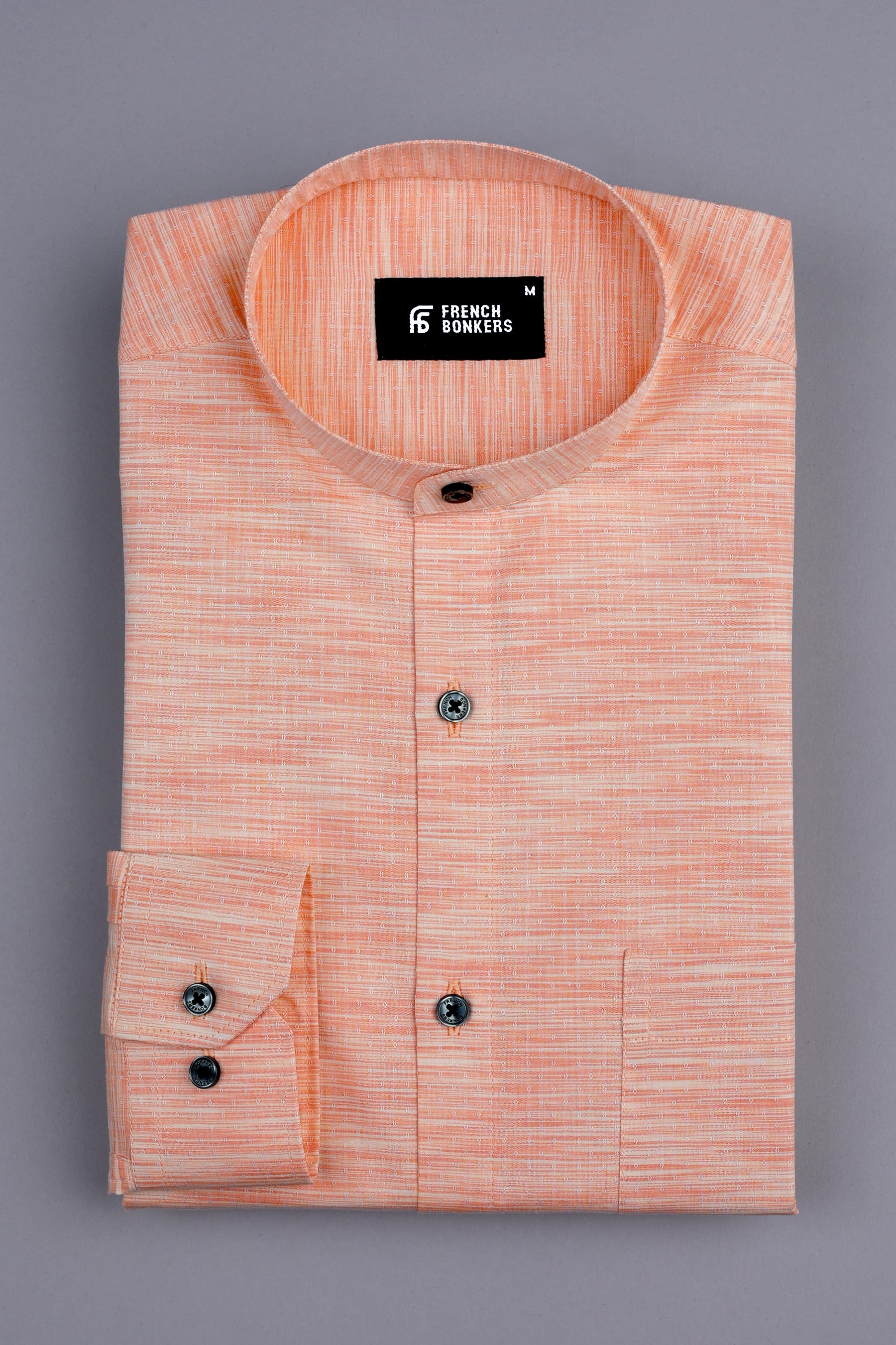 Sandstone orange with cream line jacquard shirt