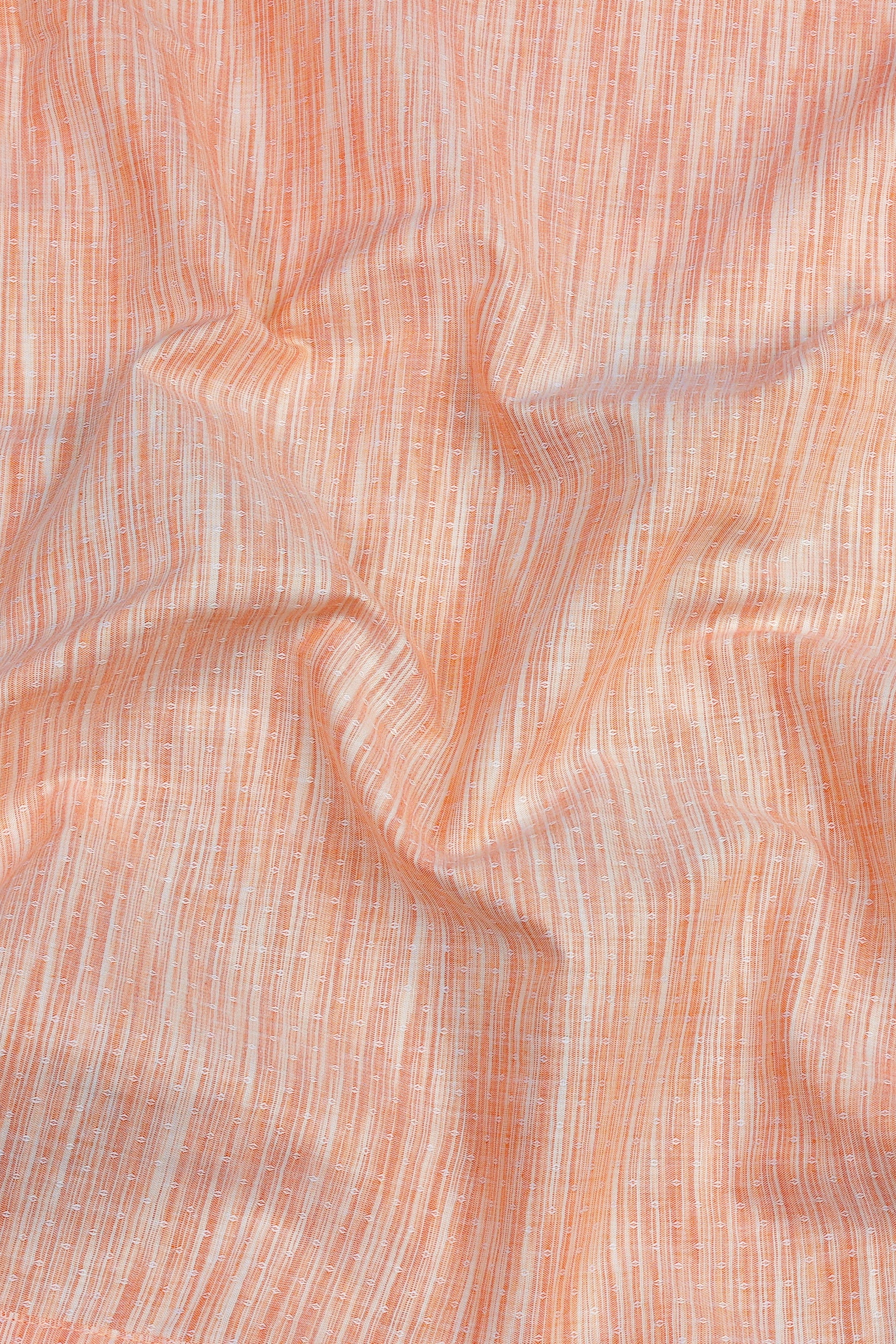 Sandstone orange with cream line jacquard shirt