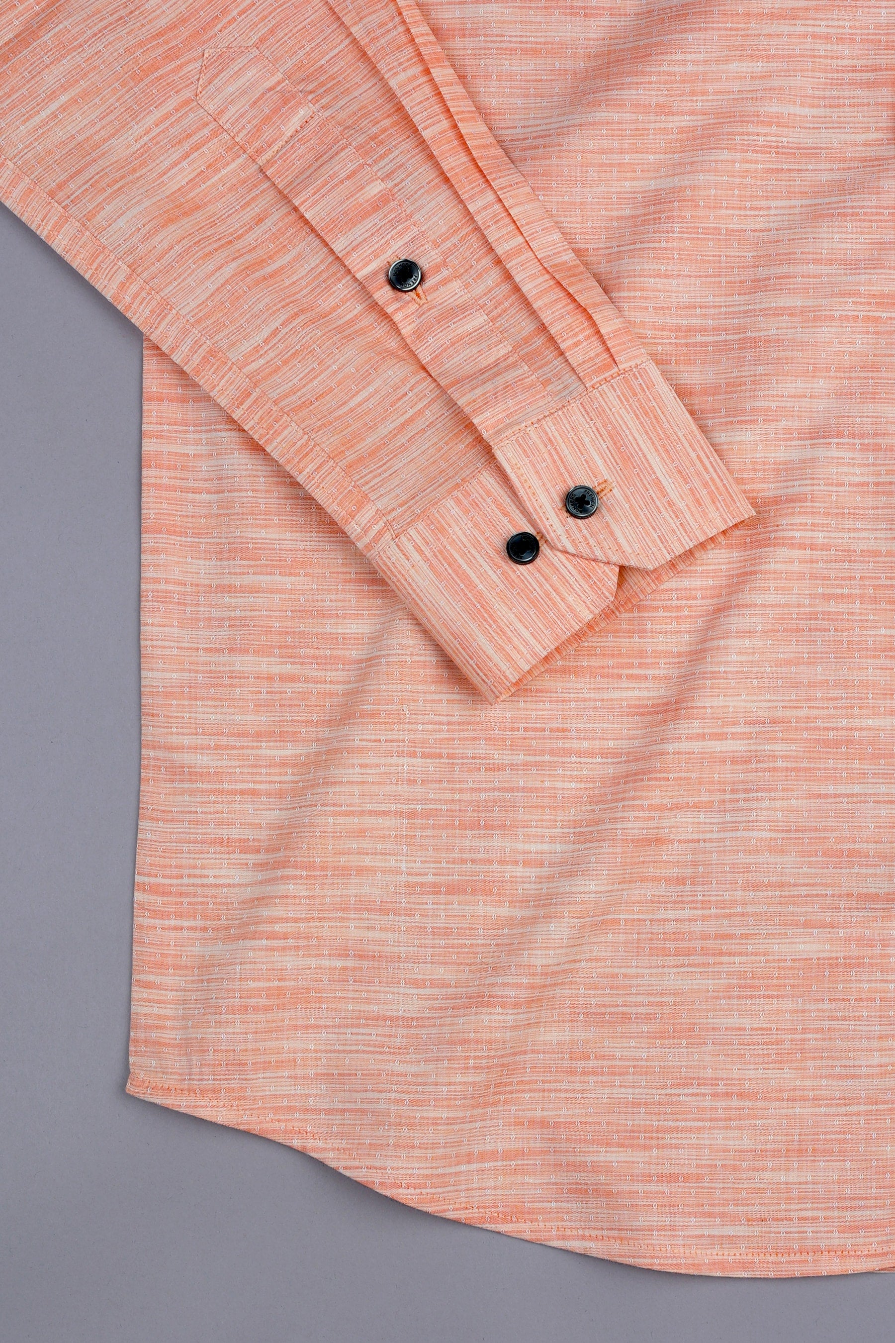 Sandstone orange with cream line jacquard shirt