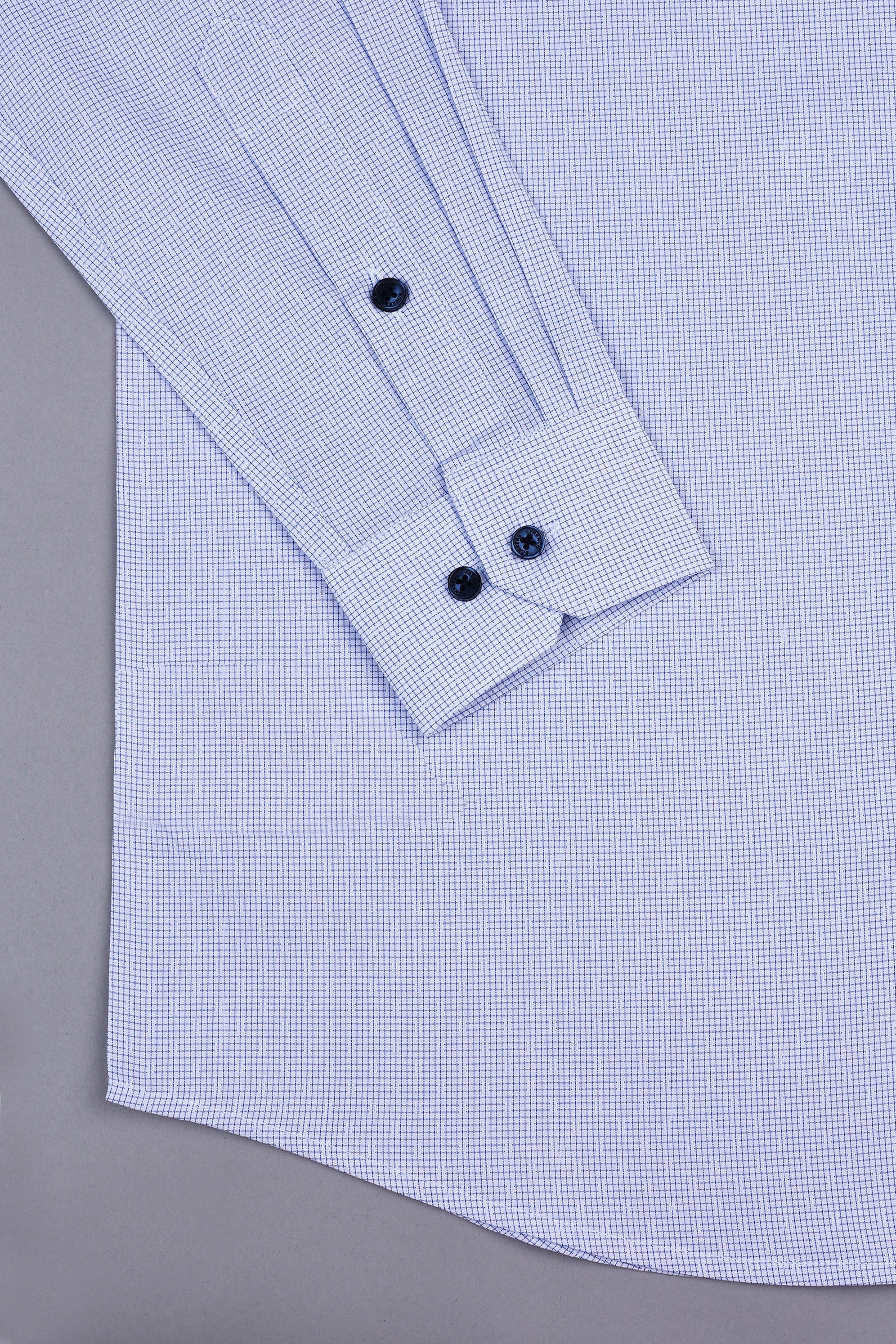 Powder white with royal blue graph check shirt