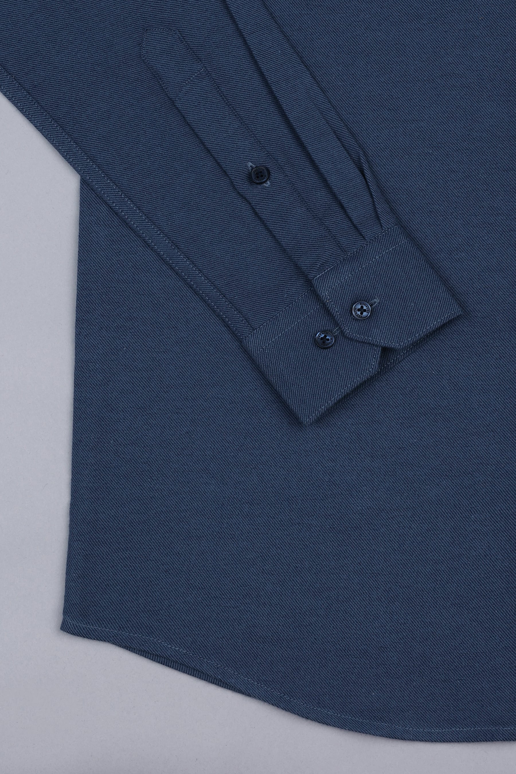 Peacock blue twill texture cotton shirt