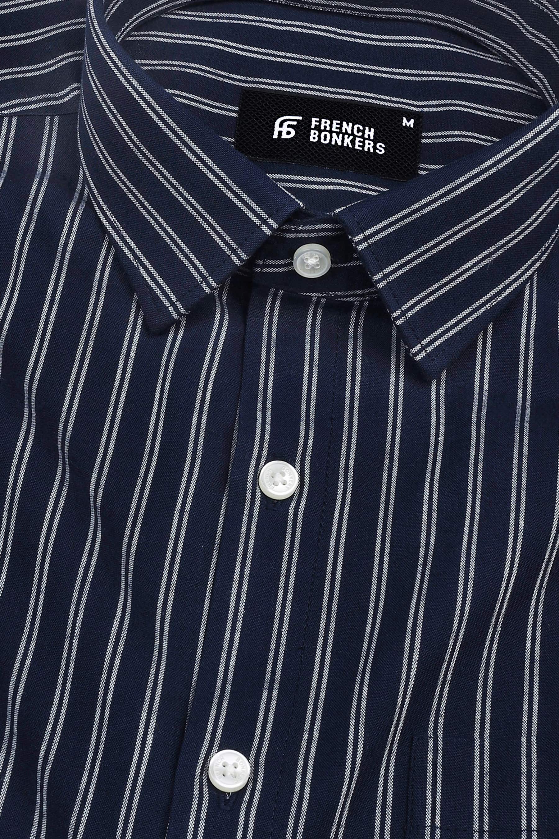 Astros navy blue with white double line regency stripe shirt