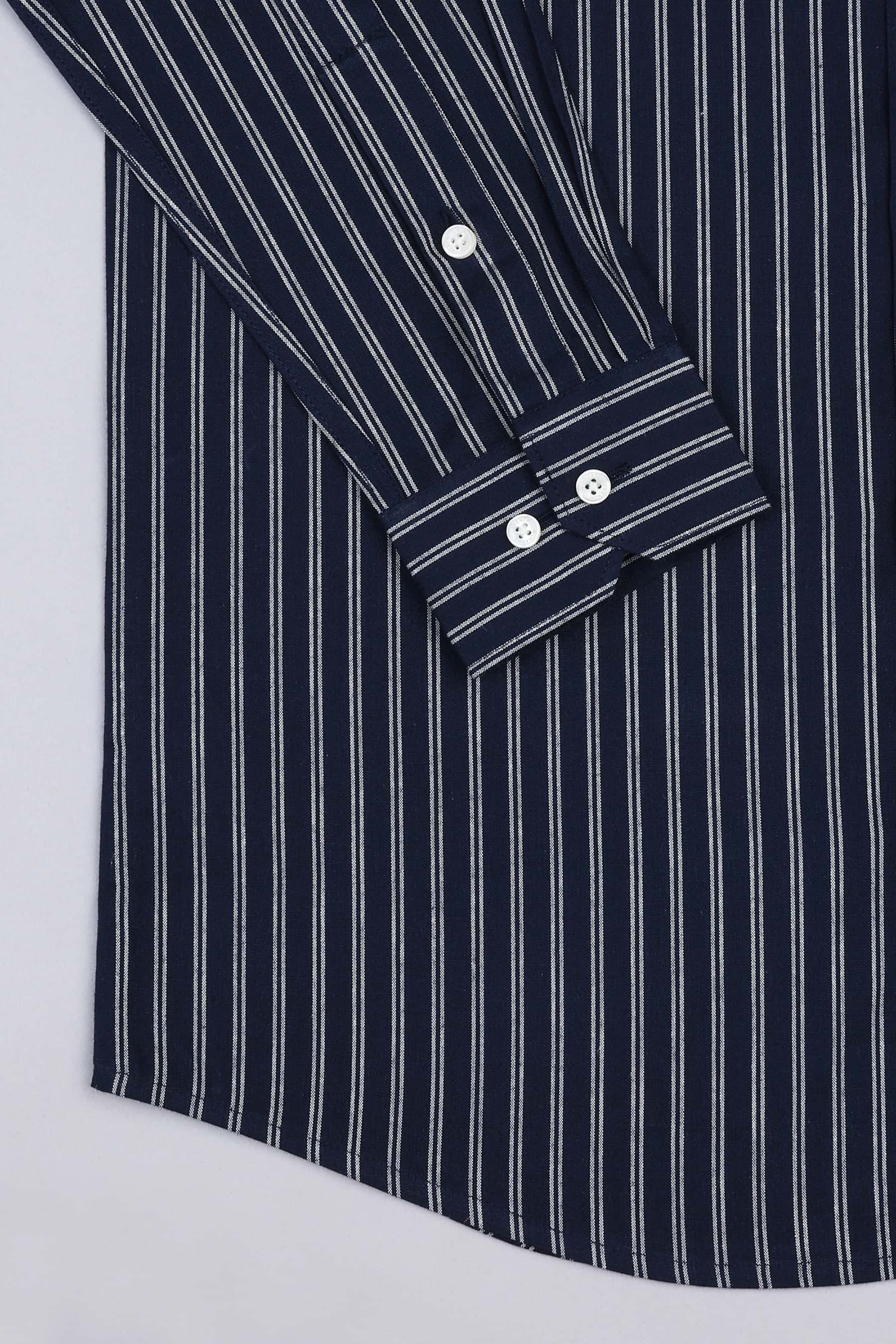 Astros navy blue with white double line regency stripe shirt
