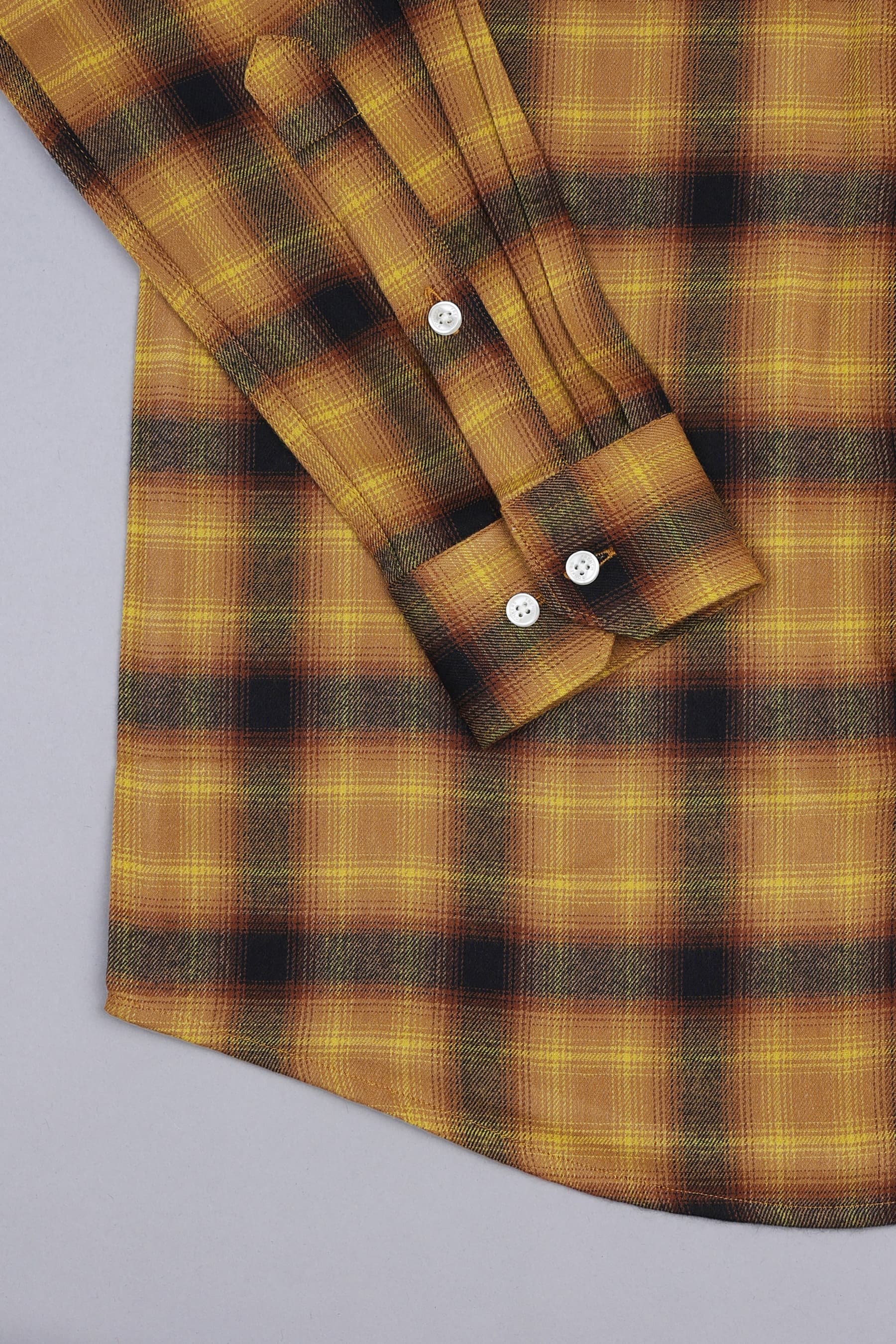 Banana with mikado yellow tartan plaid check shirt