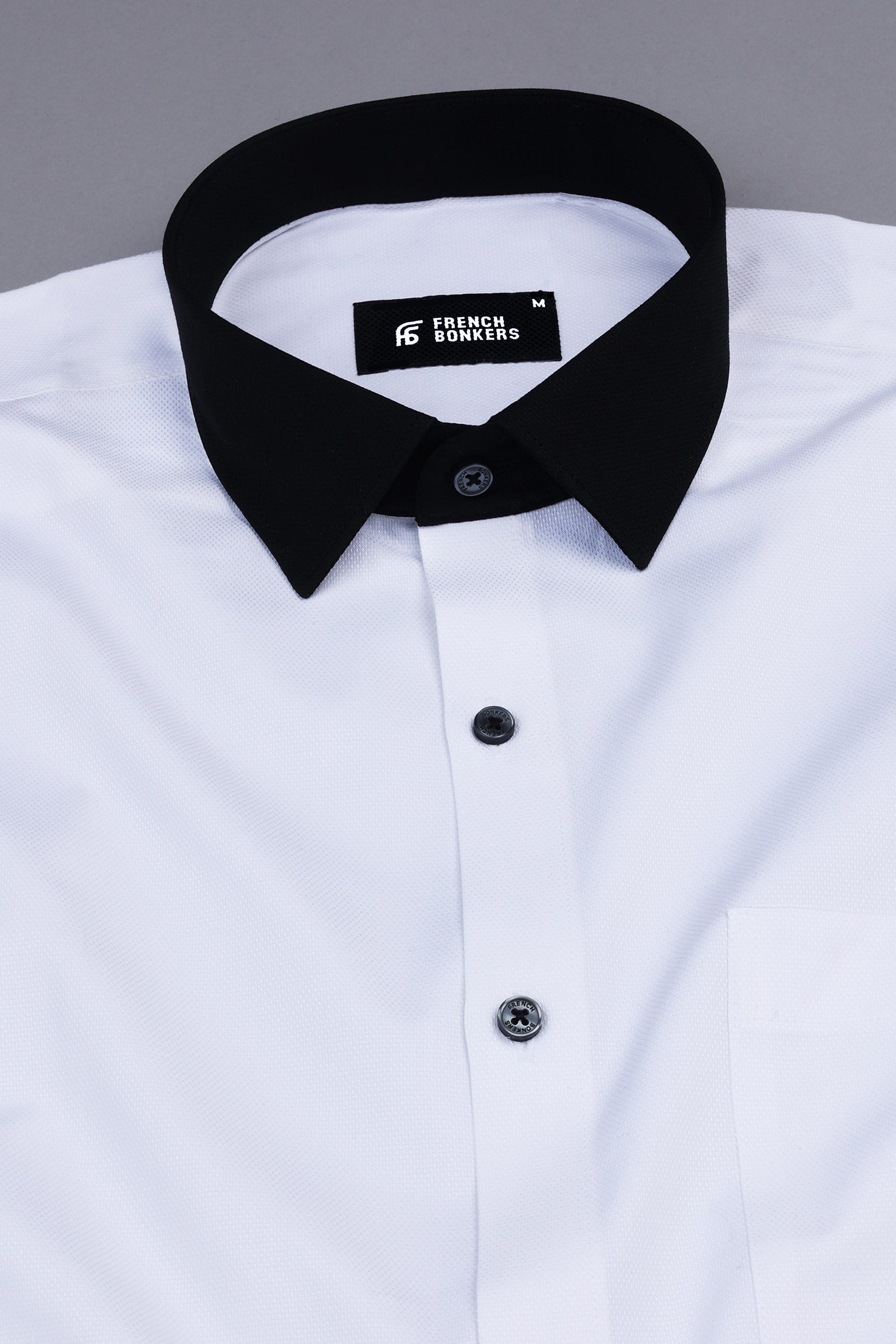 Dove white dobby texture cotton shirt