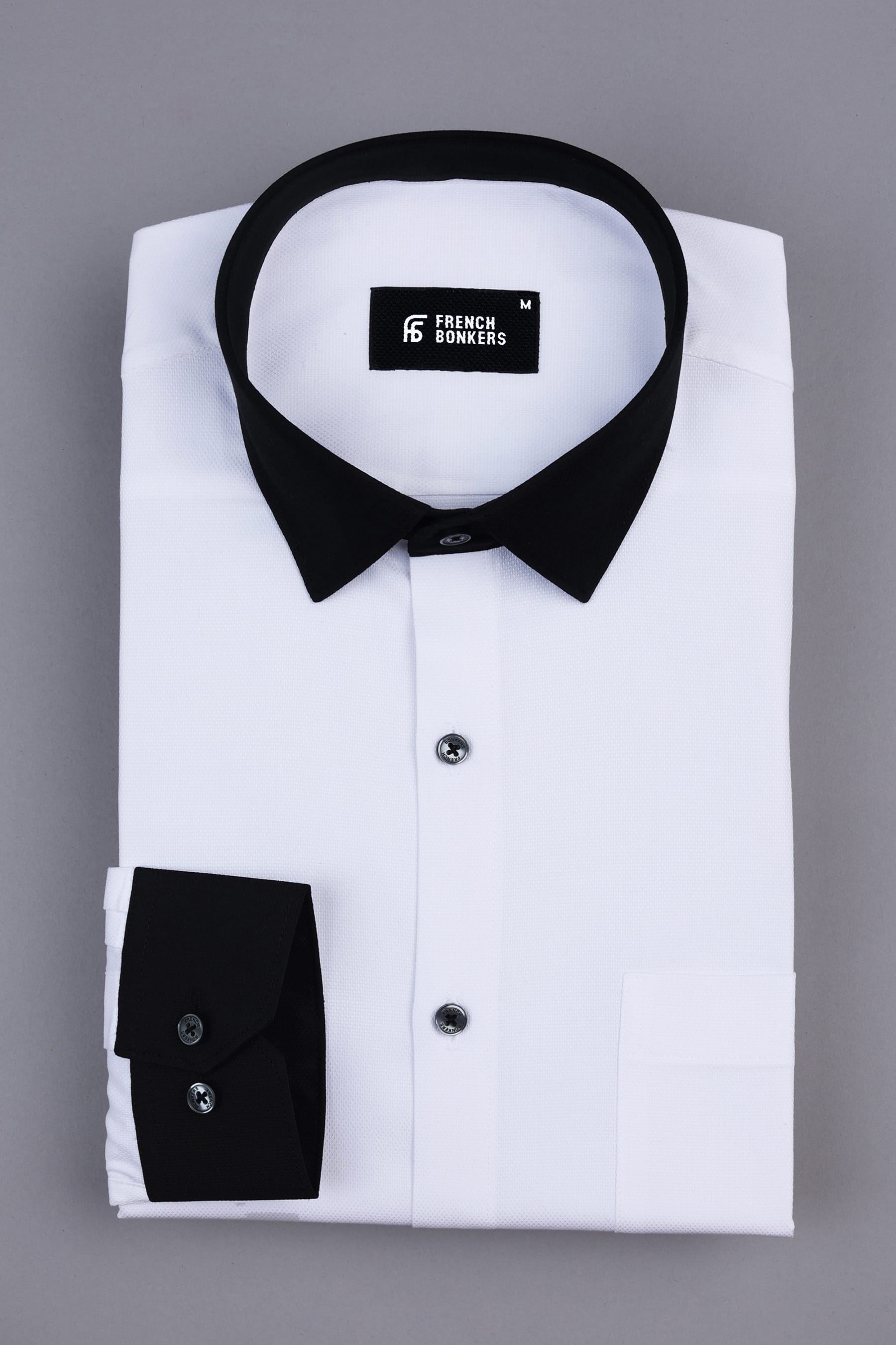 Dove white dobby texture cotton shirt