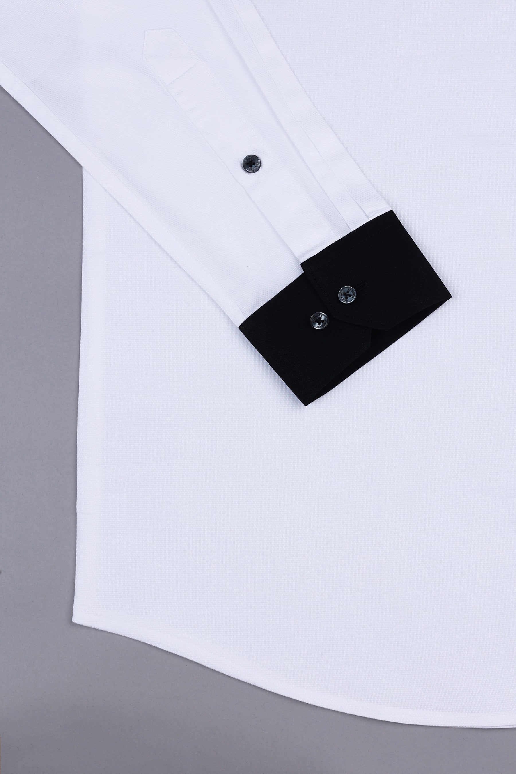 Dove white dobby texture cotton shirt