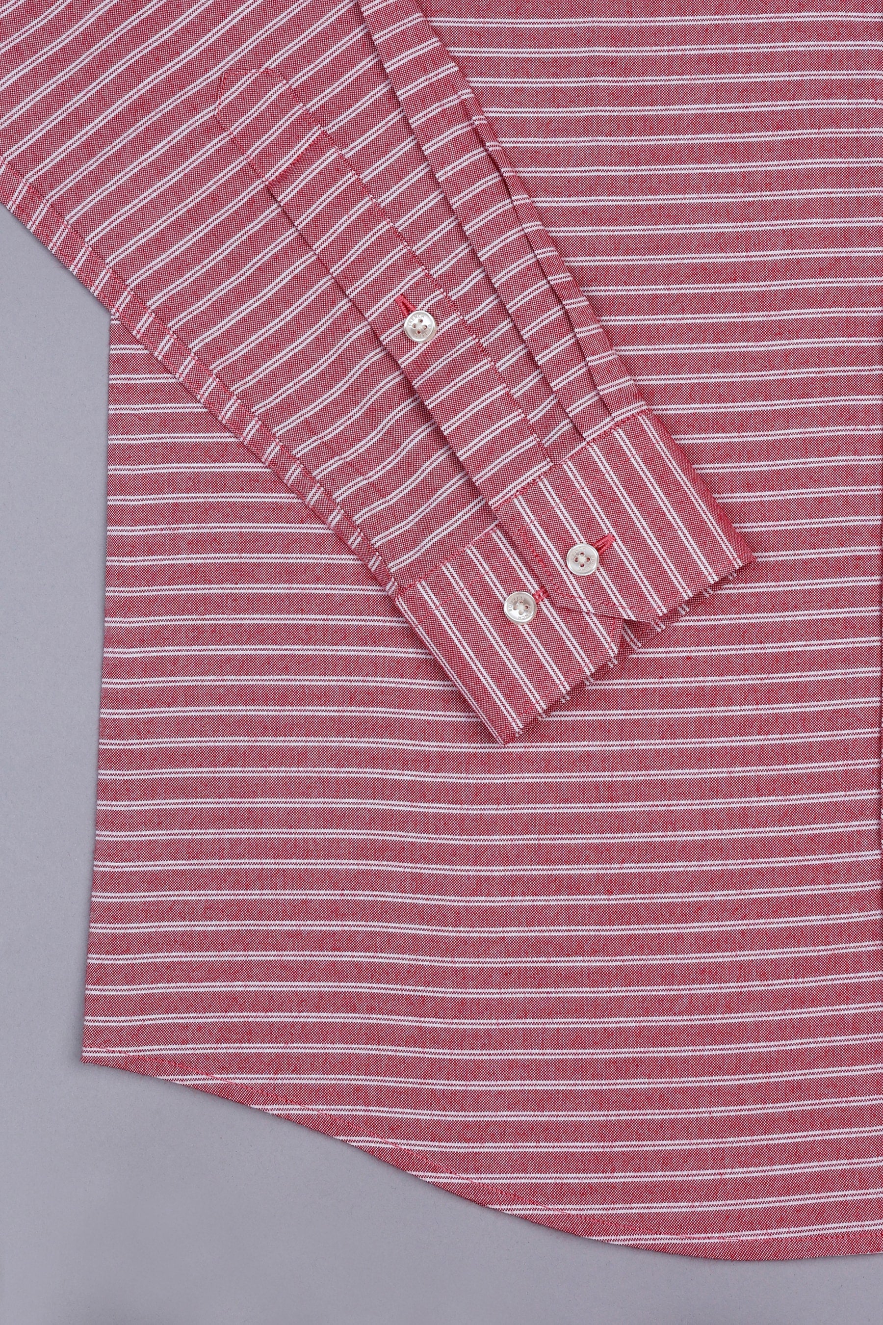 Cardinal red with white double line regency stripe shirt
