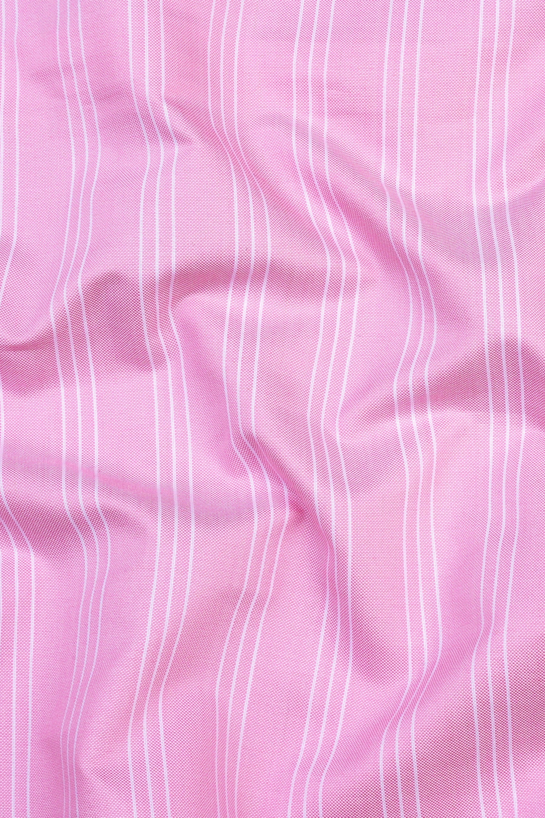 Shampoo pink with white triple line aradonis stripe shirt
