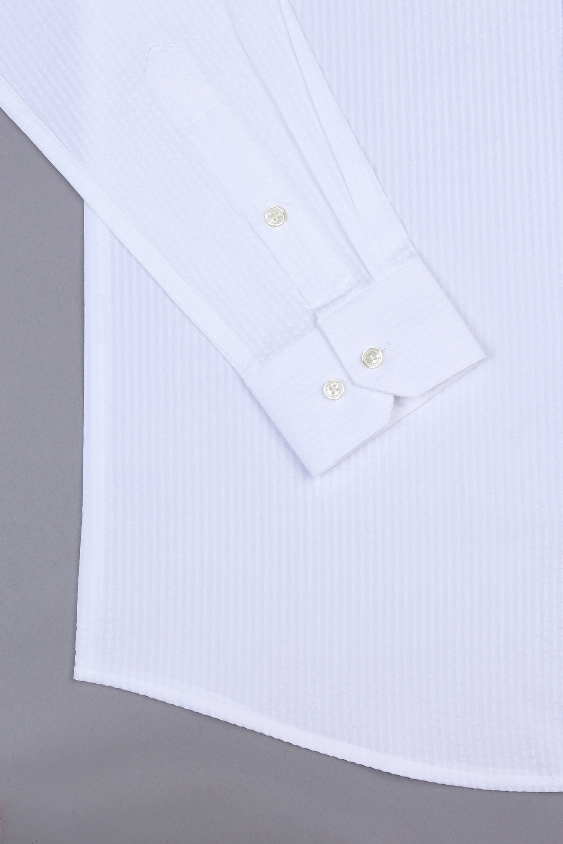 Seashall white seersucker pin stripe cotton shirt