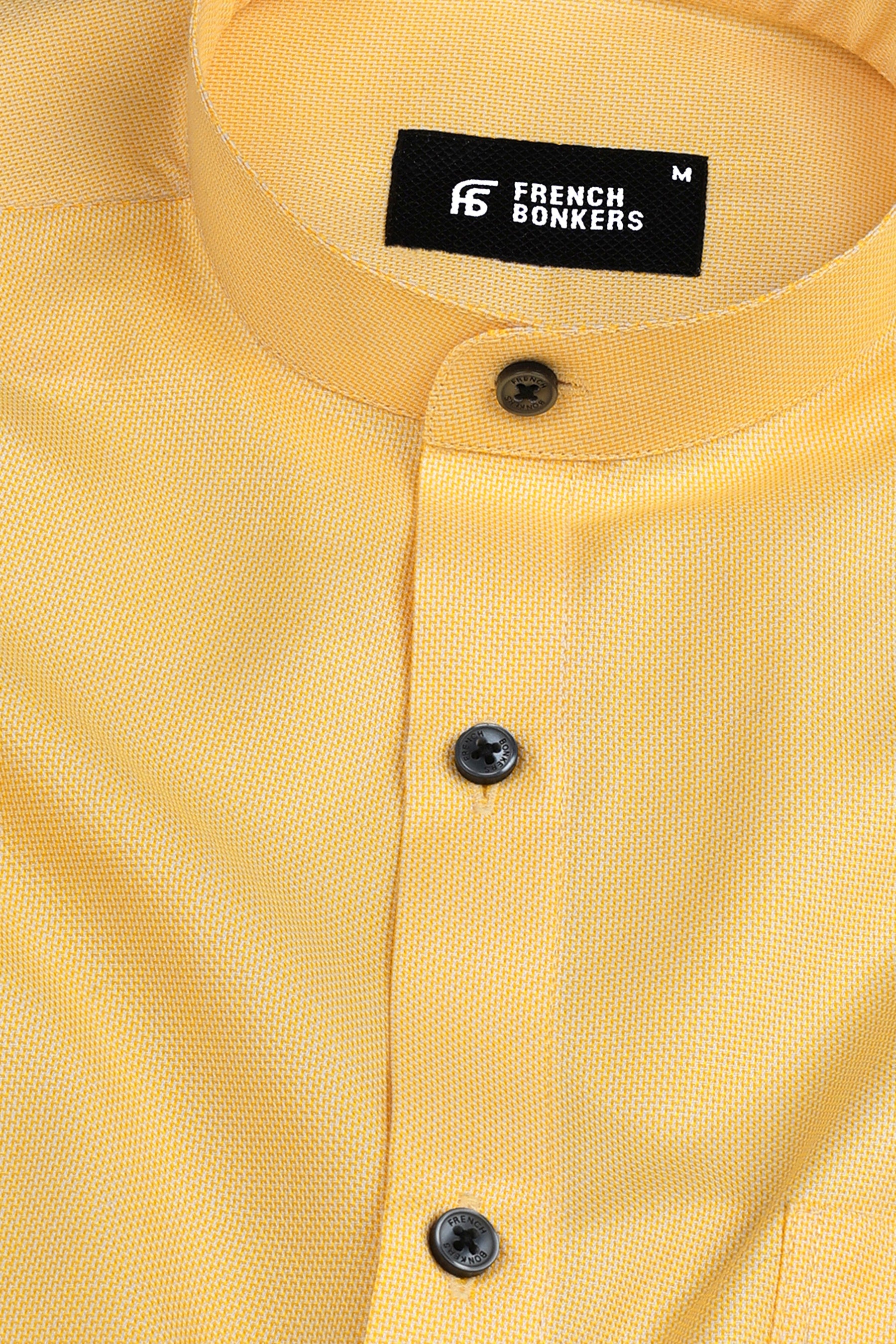 Titanium yellow dobby texture shirt
