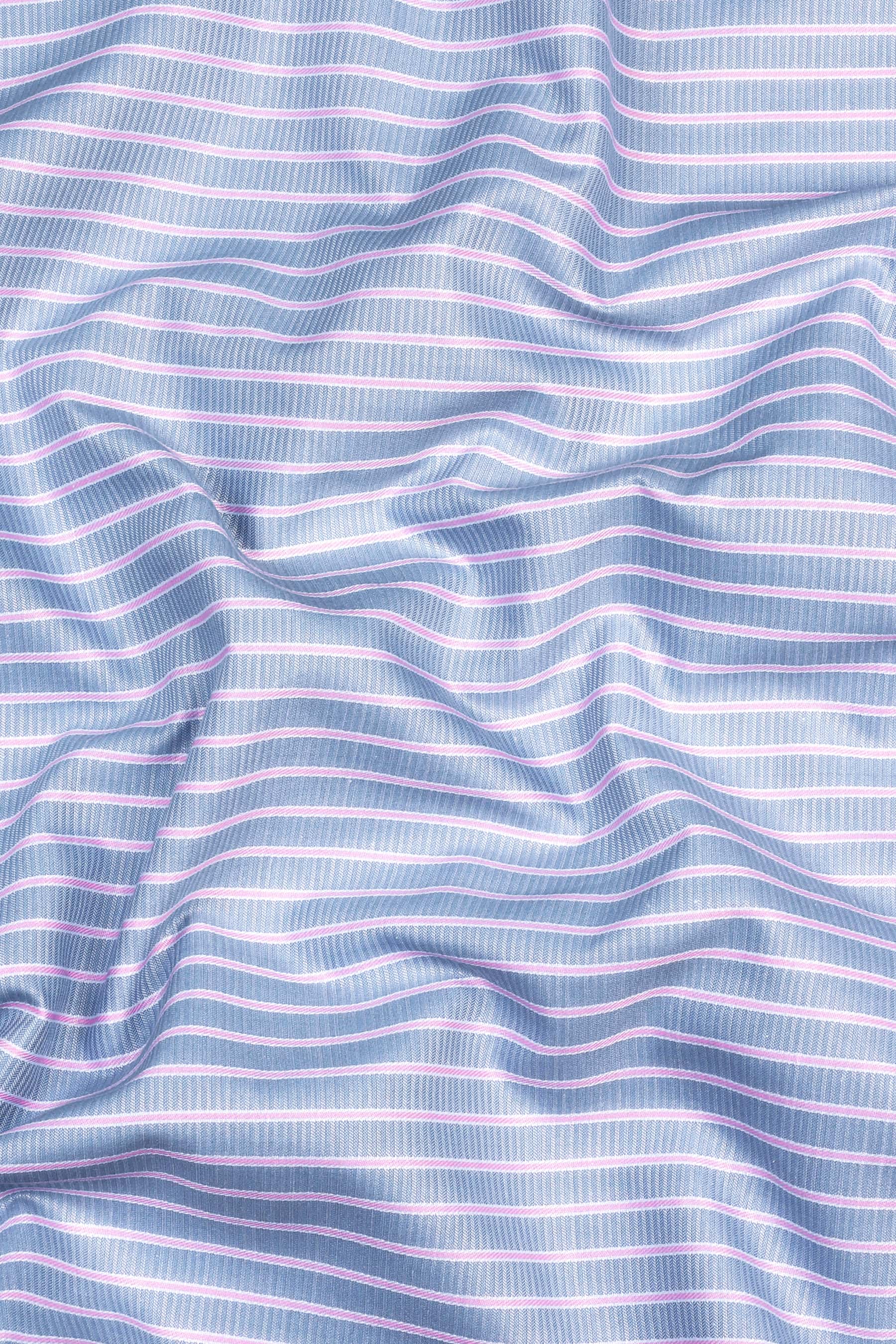 Ash grey with pale pink line regency stripe shirt