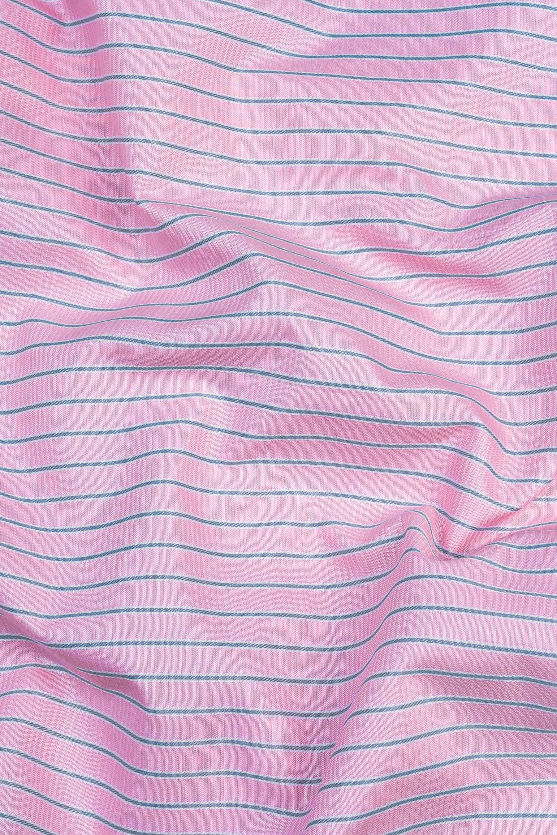 Pale pink with ash grey line regency stripe shirt