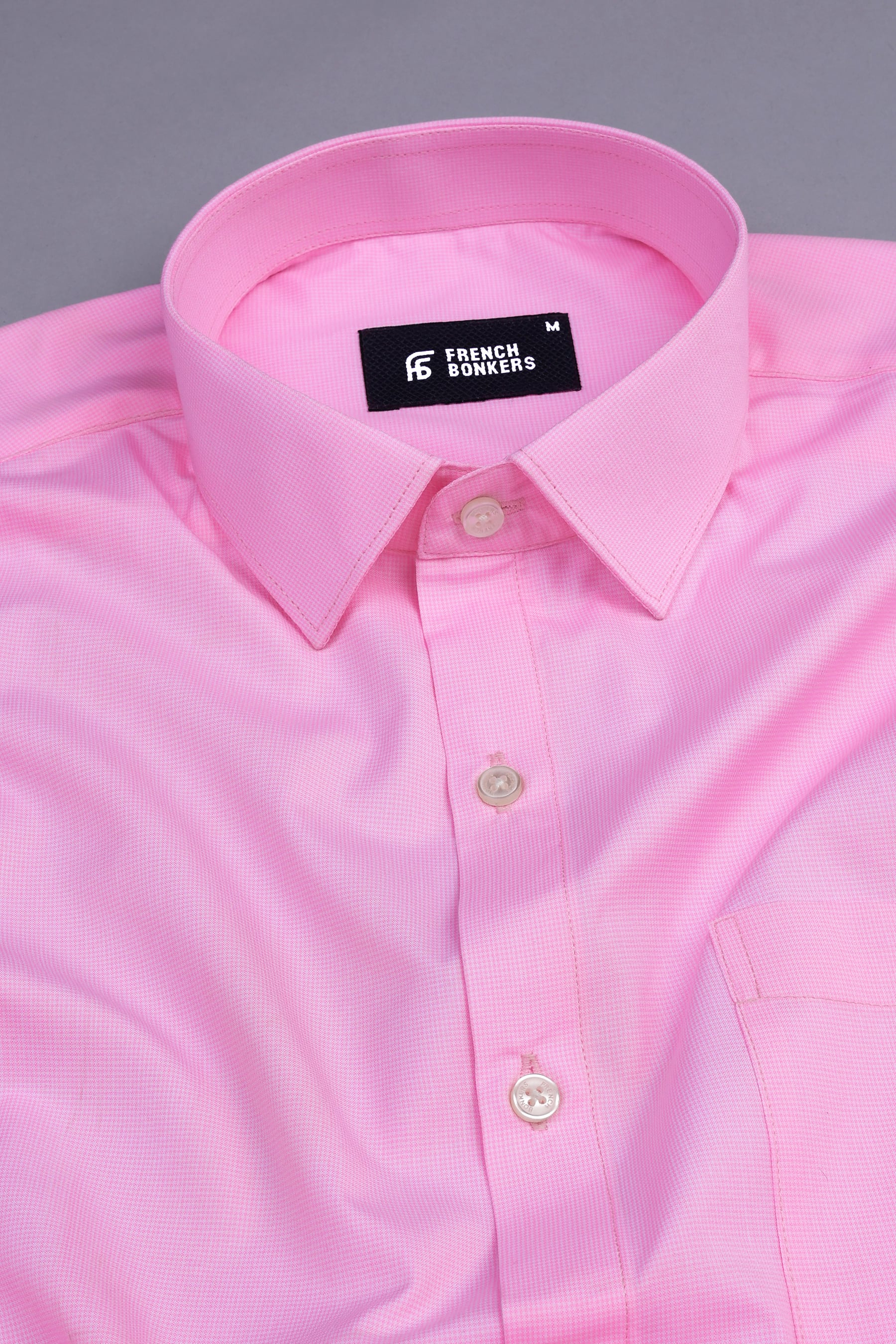 Lemonade pink micro houndstooth shirt