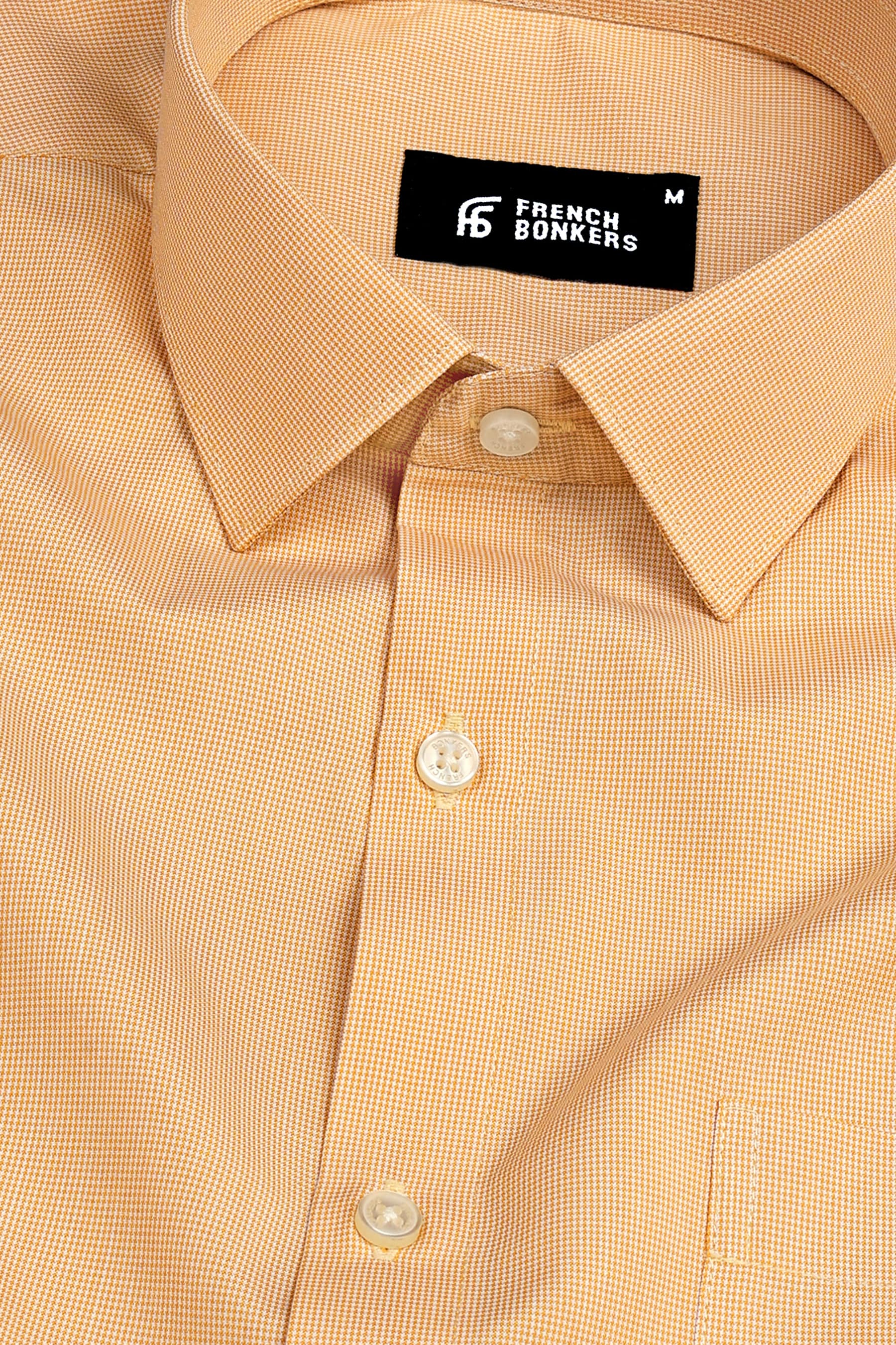 Mustered Yellow Micro Houndstooth Shirt