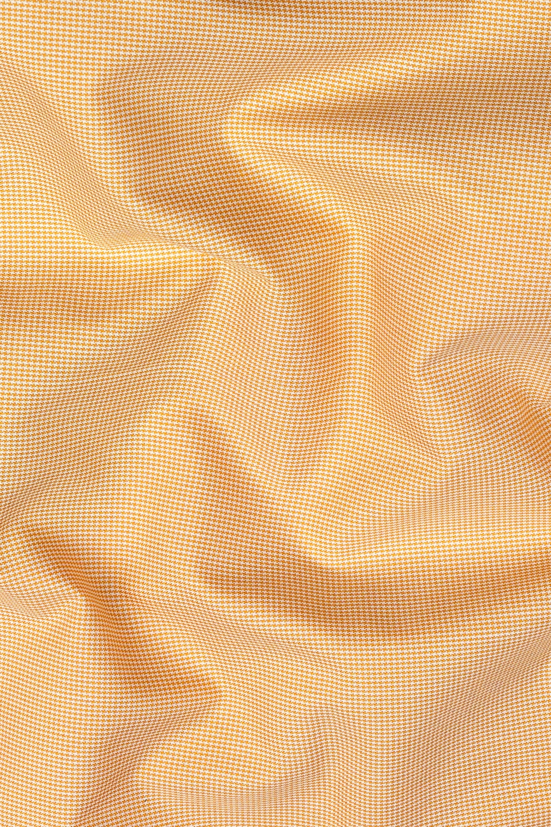 Mustered Yellow Micro Houndstooth Shirt