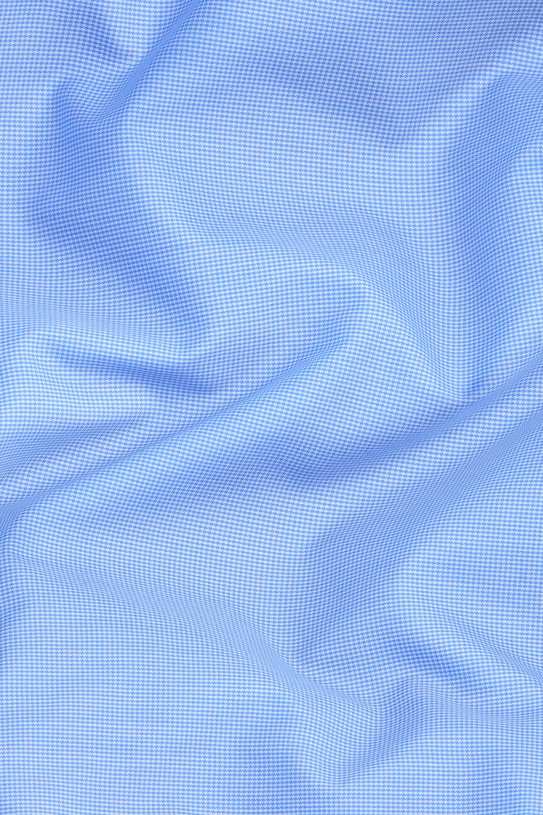 Royal blue micro houndstooth shirt