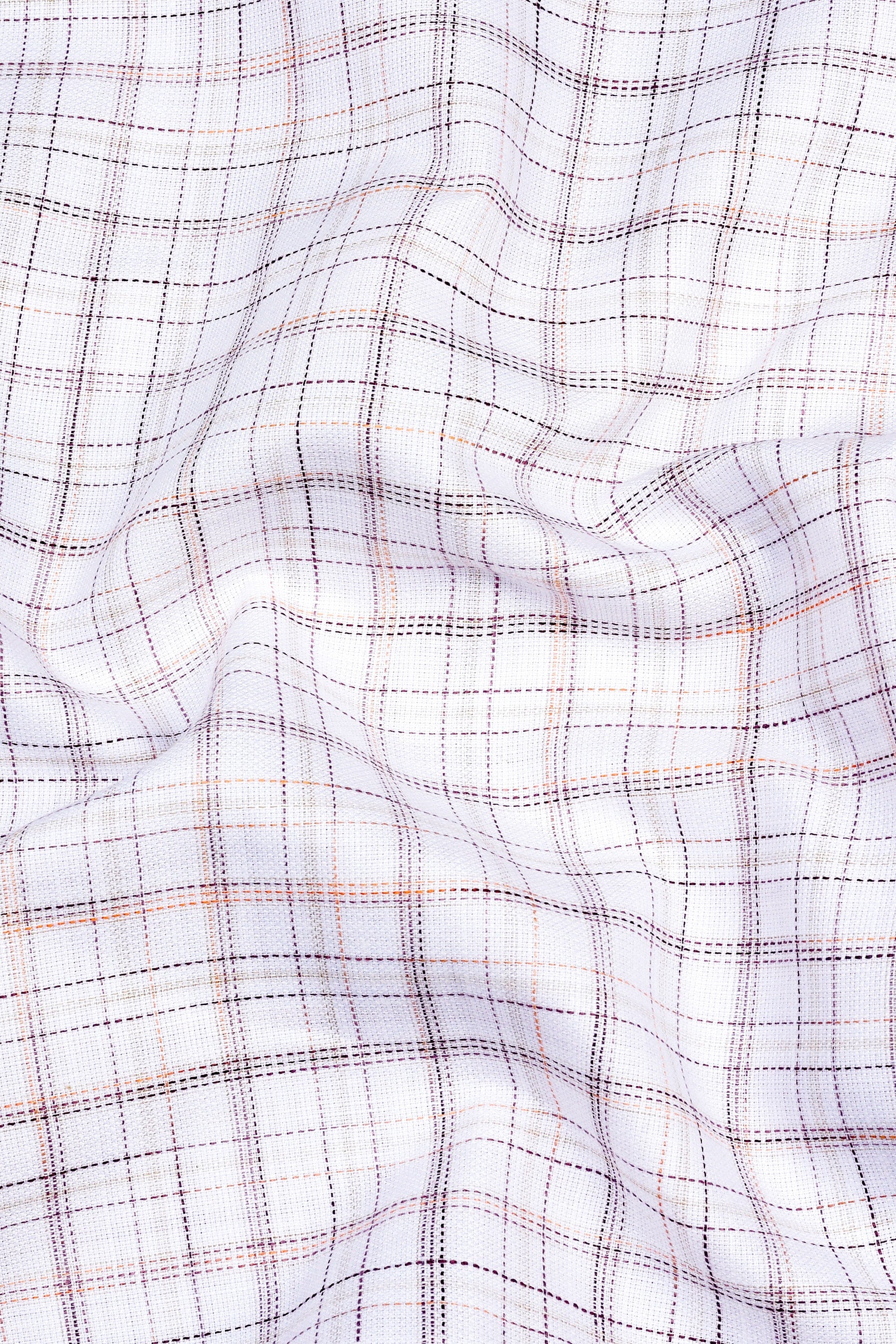 Creamish white with dark brown line arglye check shirt