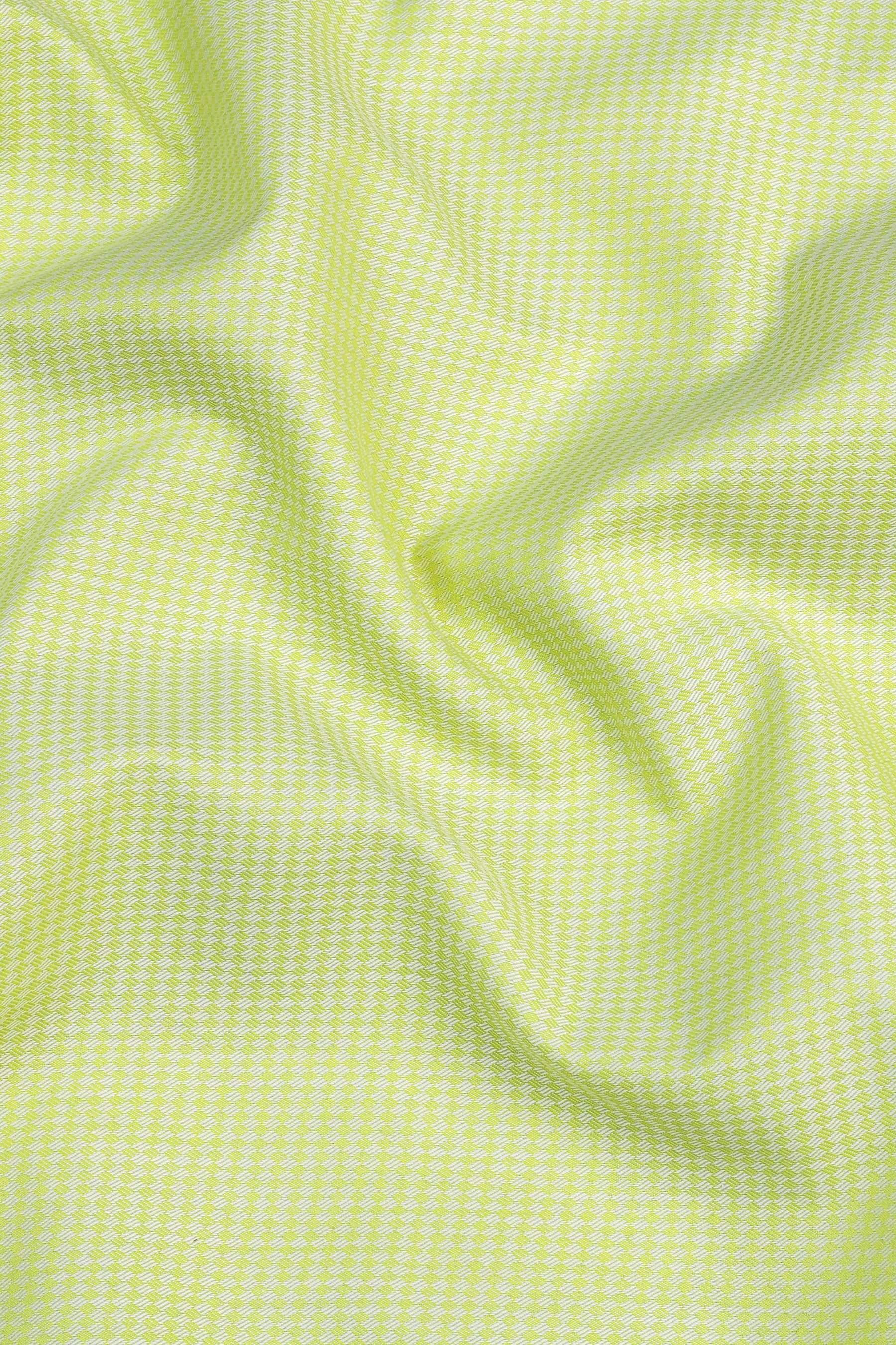 Chartreuse green jacquard printed shirt