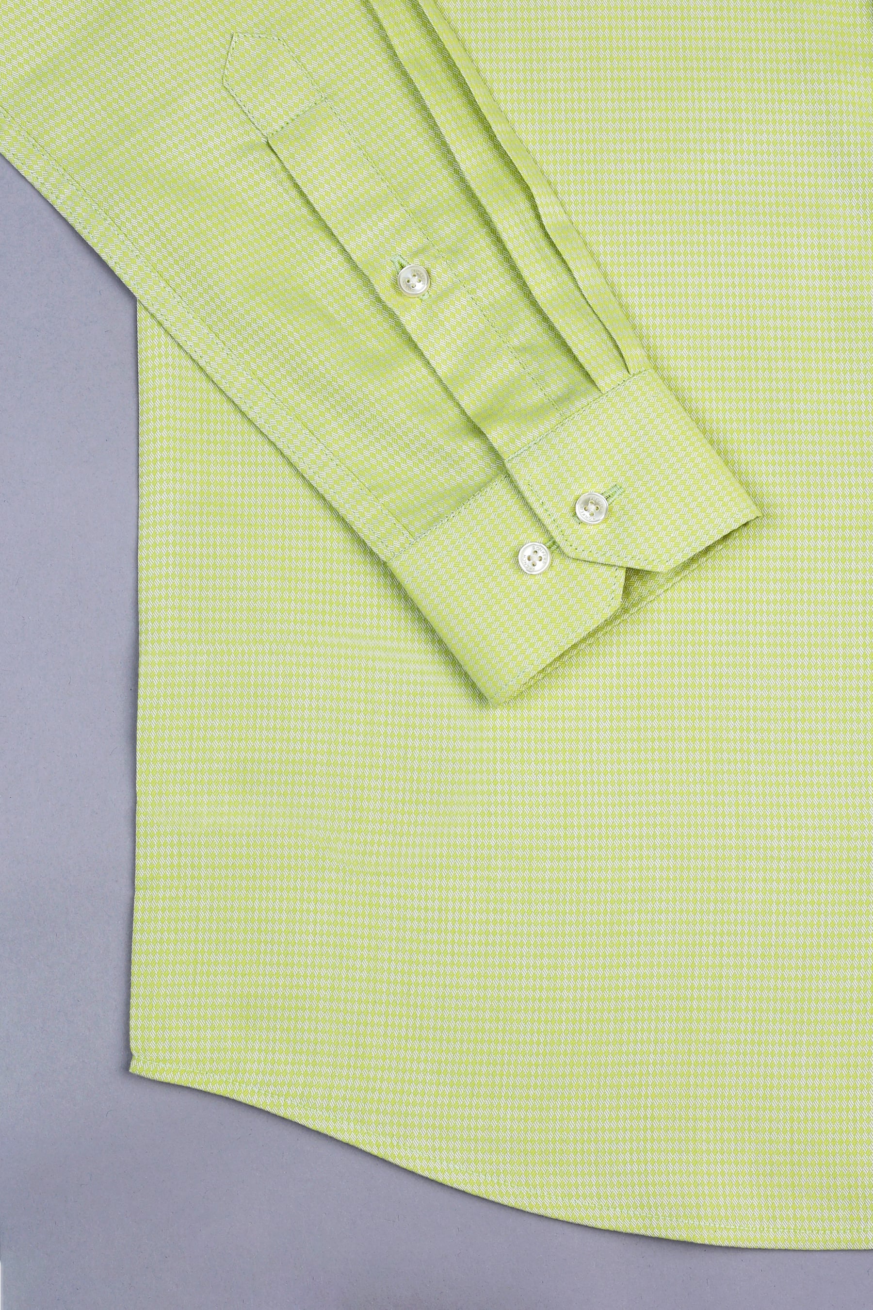 Chartreuse green jacquard printed shirt