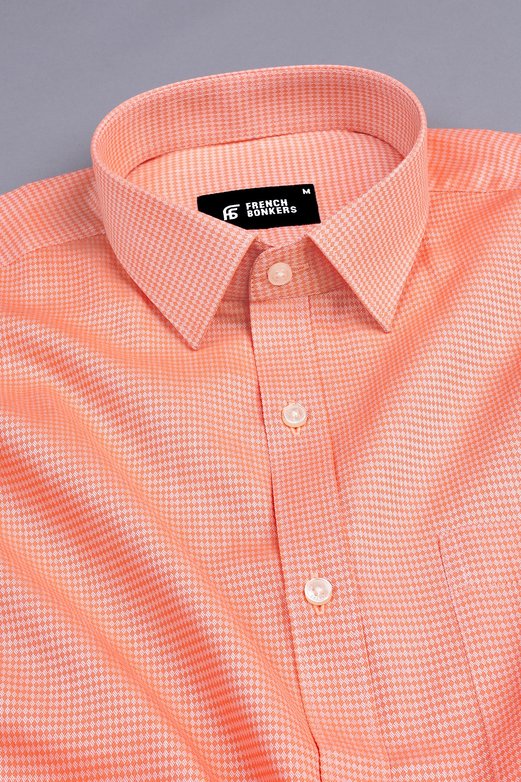 Tiger orange jacquard printed shirt