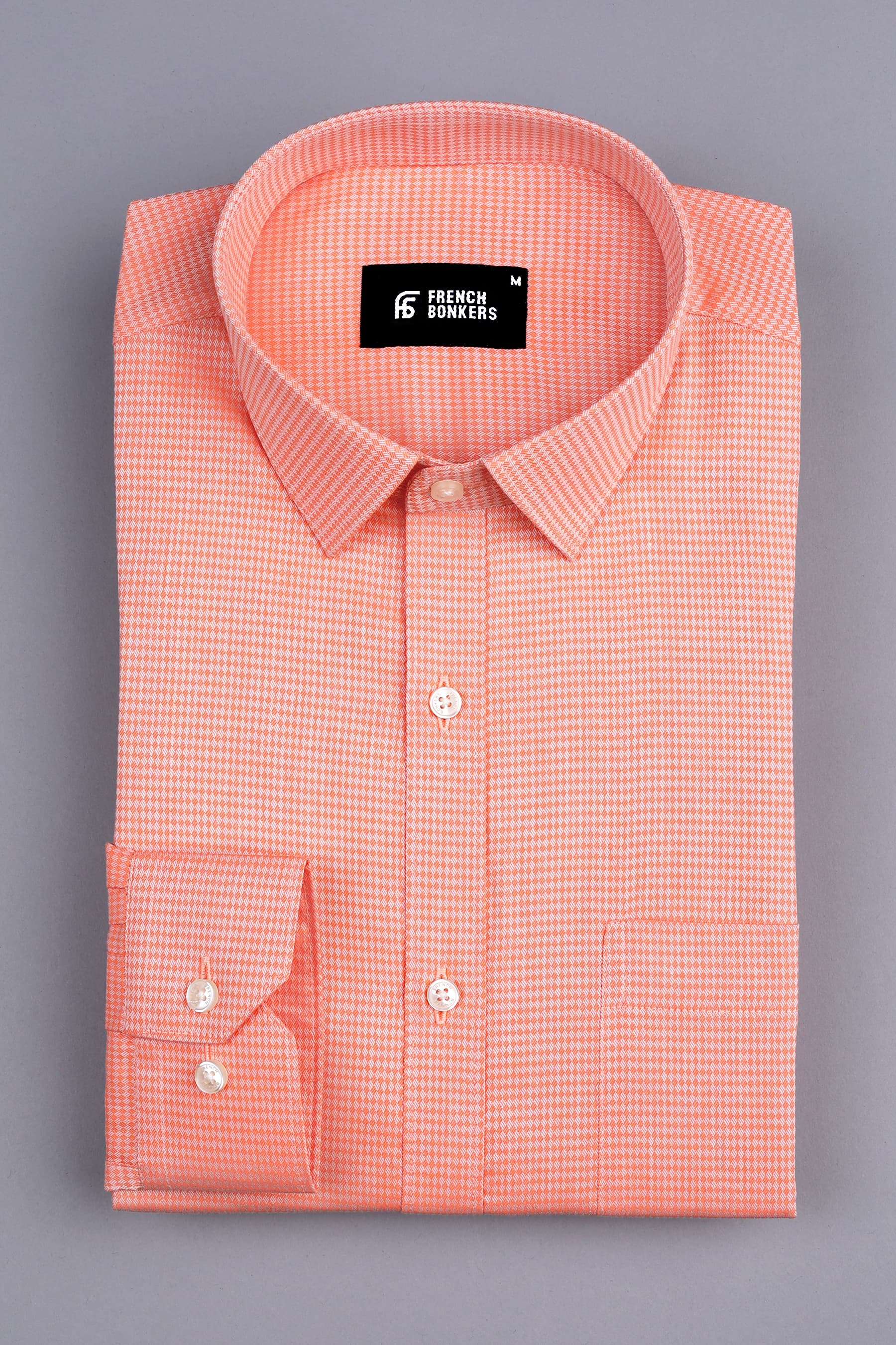 Tiger orange jacquard printed shirt