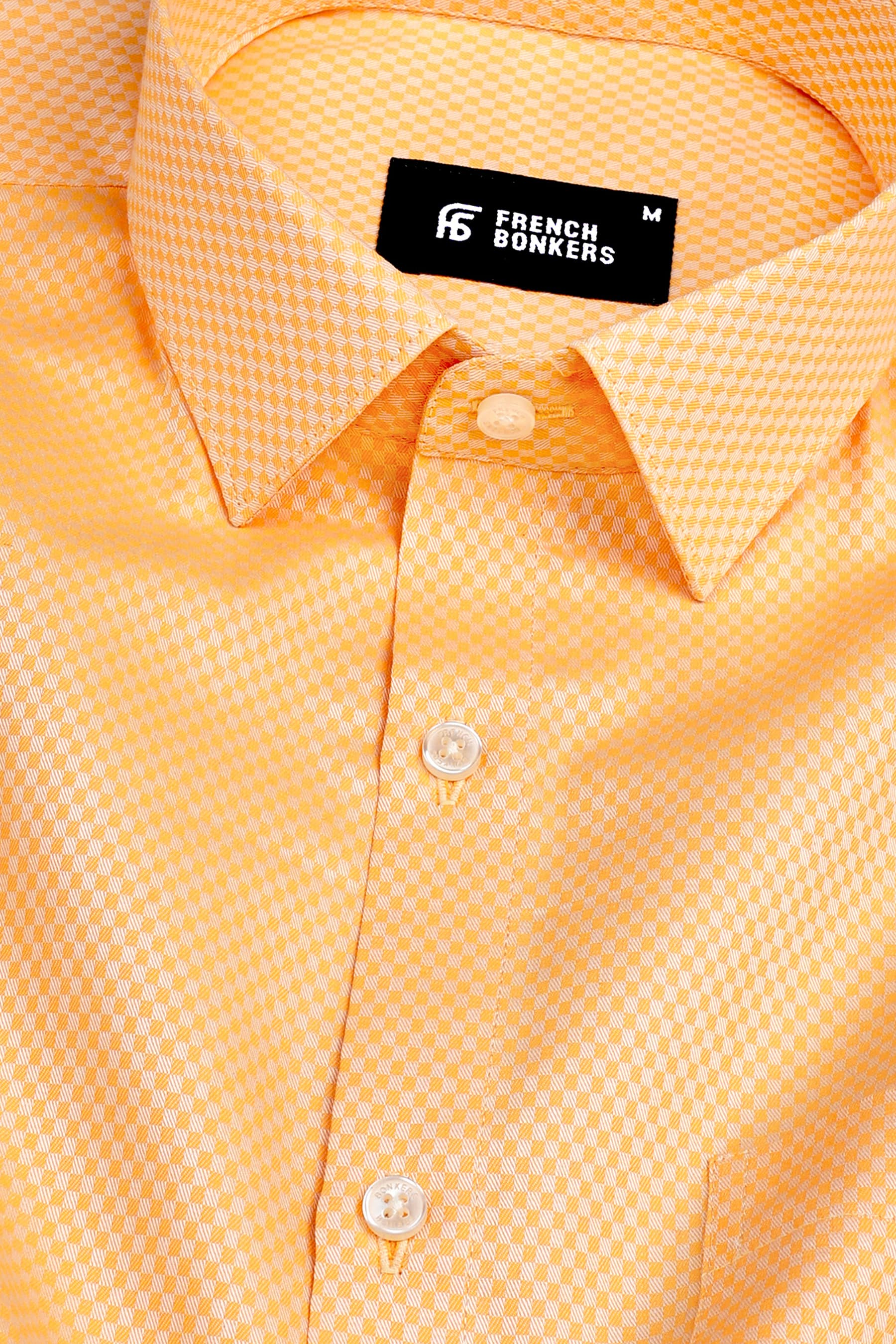 Merigold yellow jacquard printed shirt