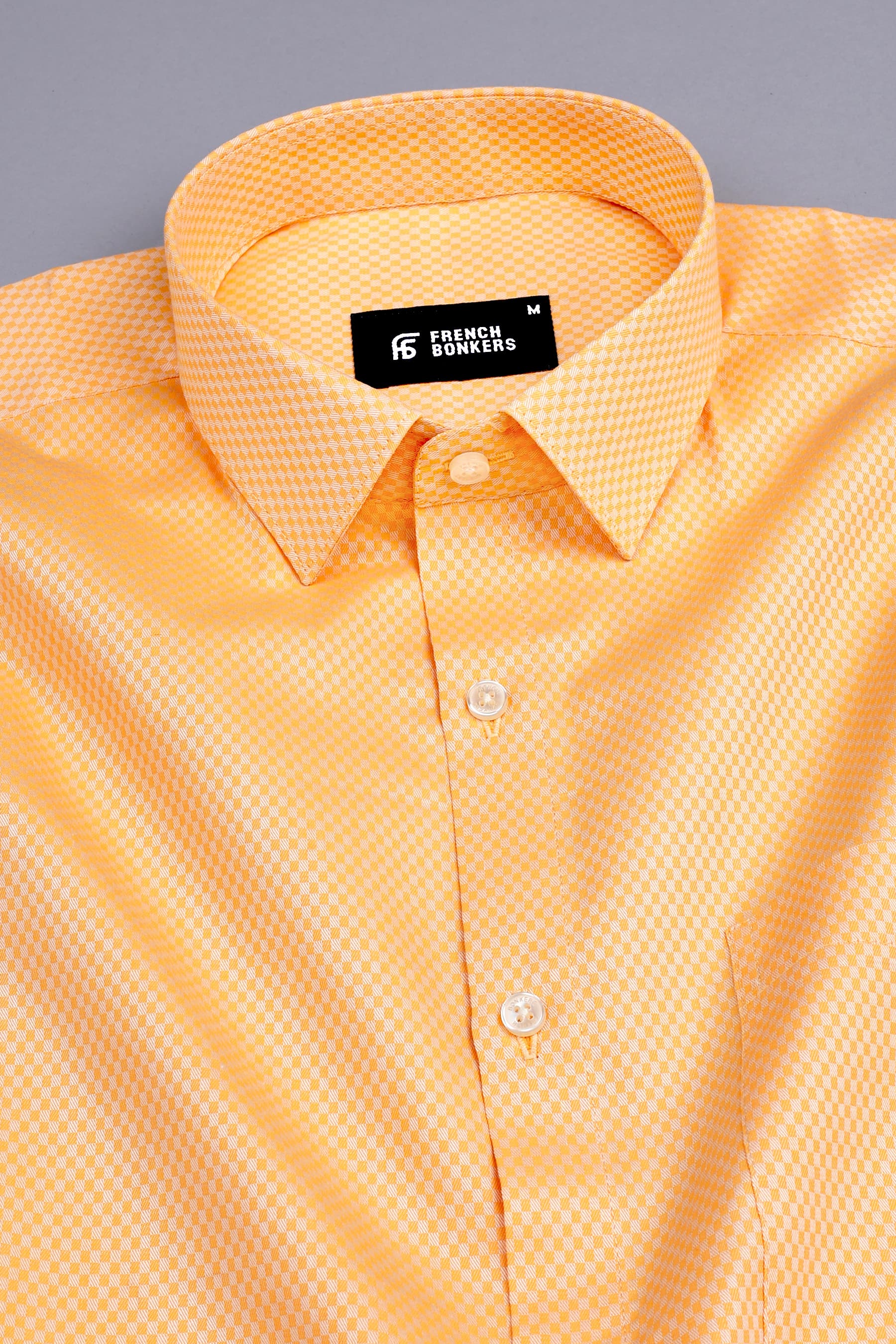 Merigold yellow jacquard printed shirt