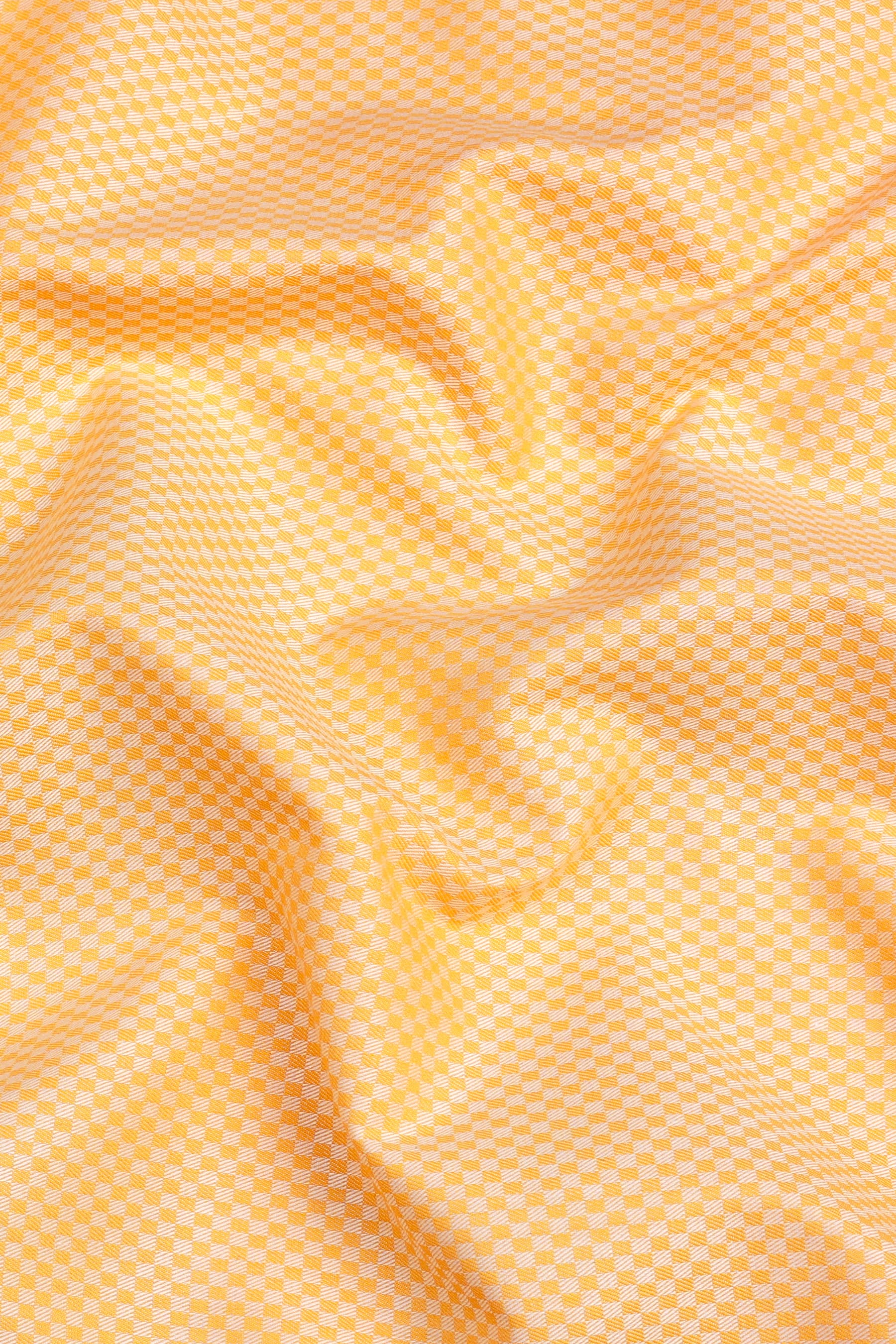 Merigold yellow jacquard printed shirt