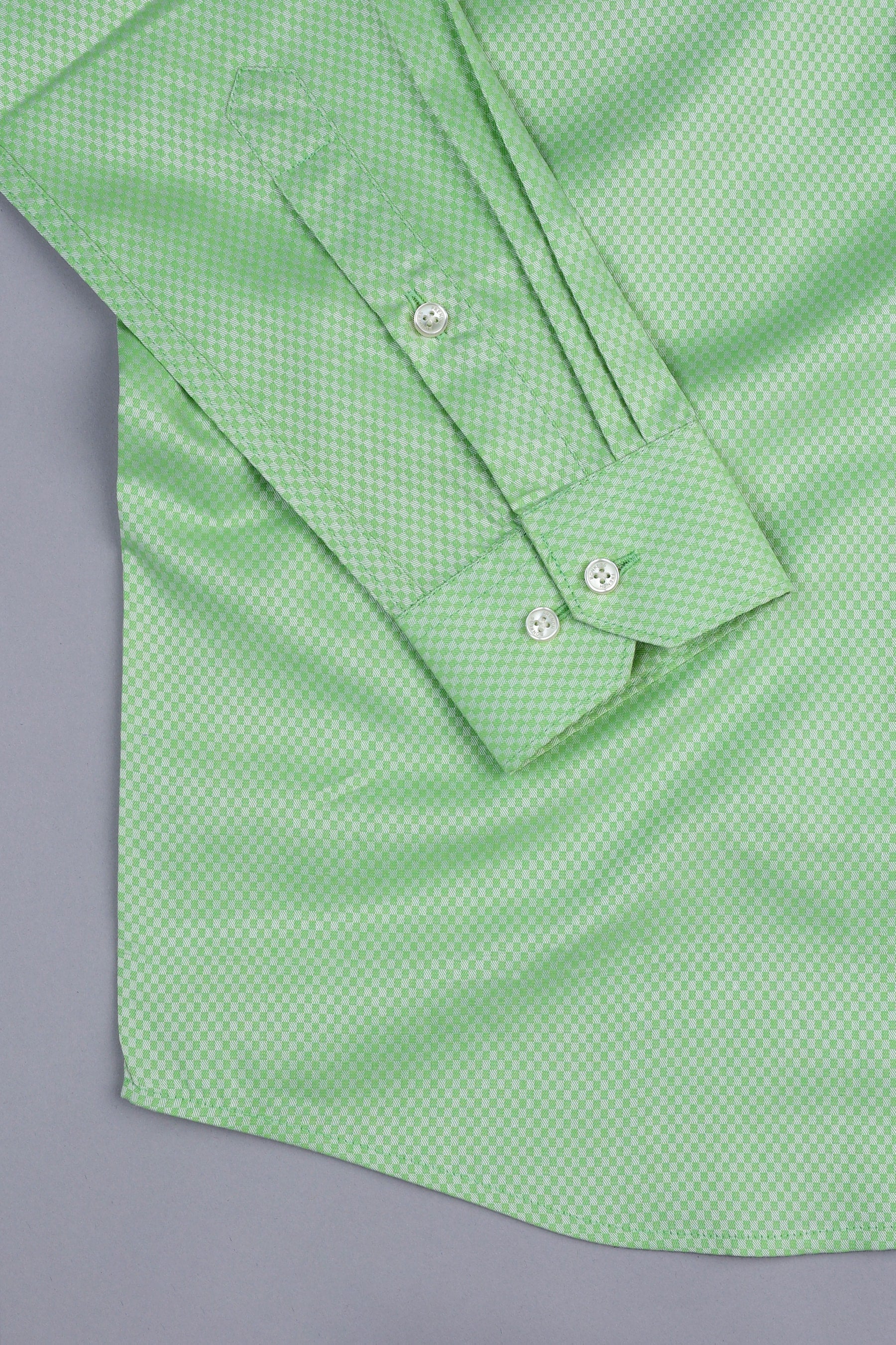 Parrot green jacquard printed shirt