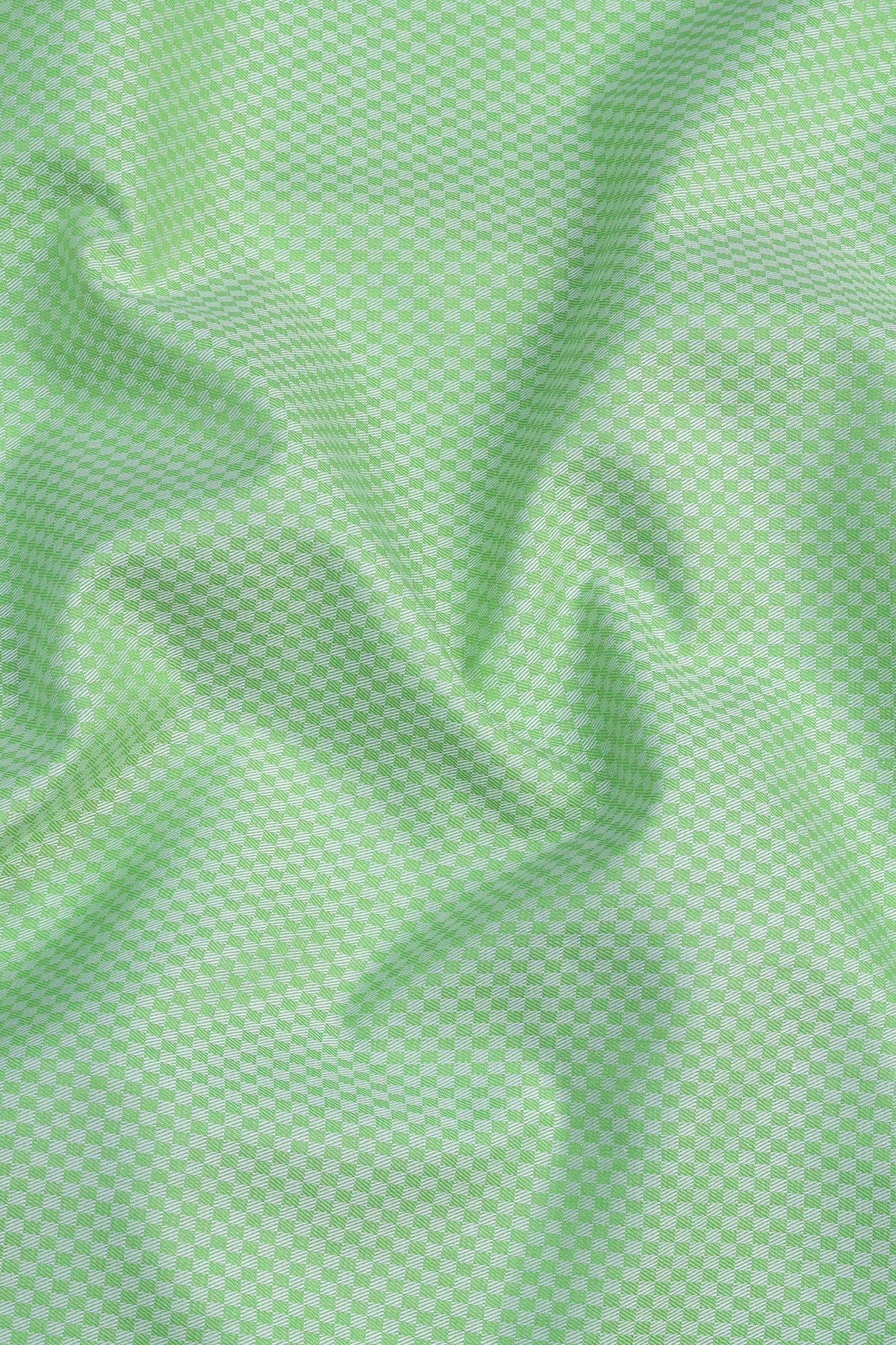 Parrot green jacquard printed shirt