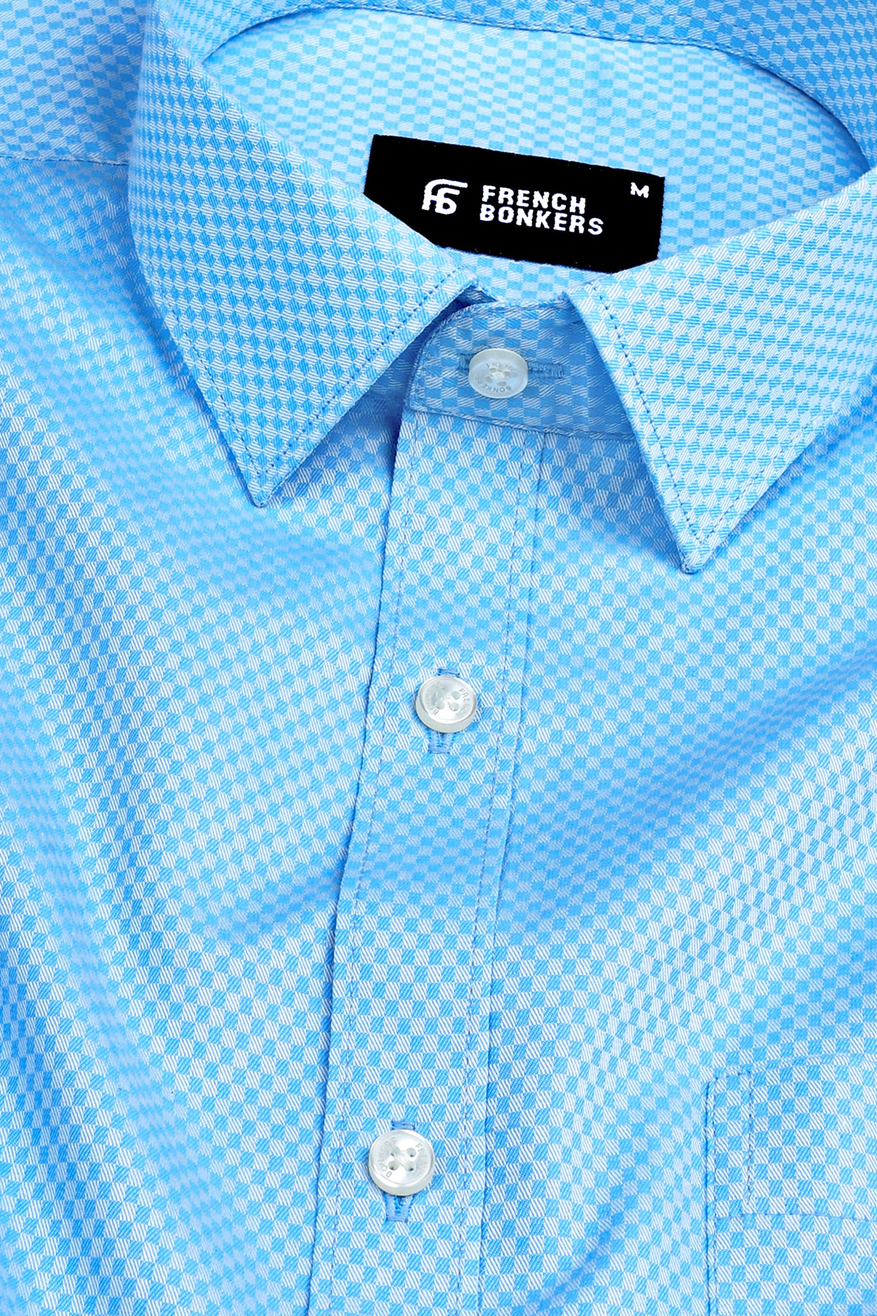 Blue raspberry jacquard printed shirt