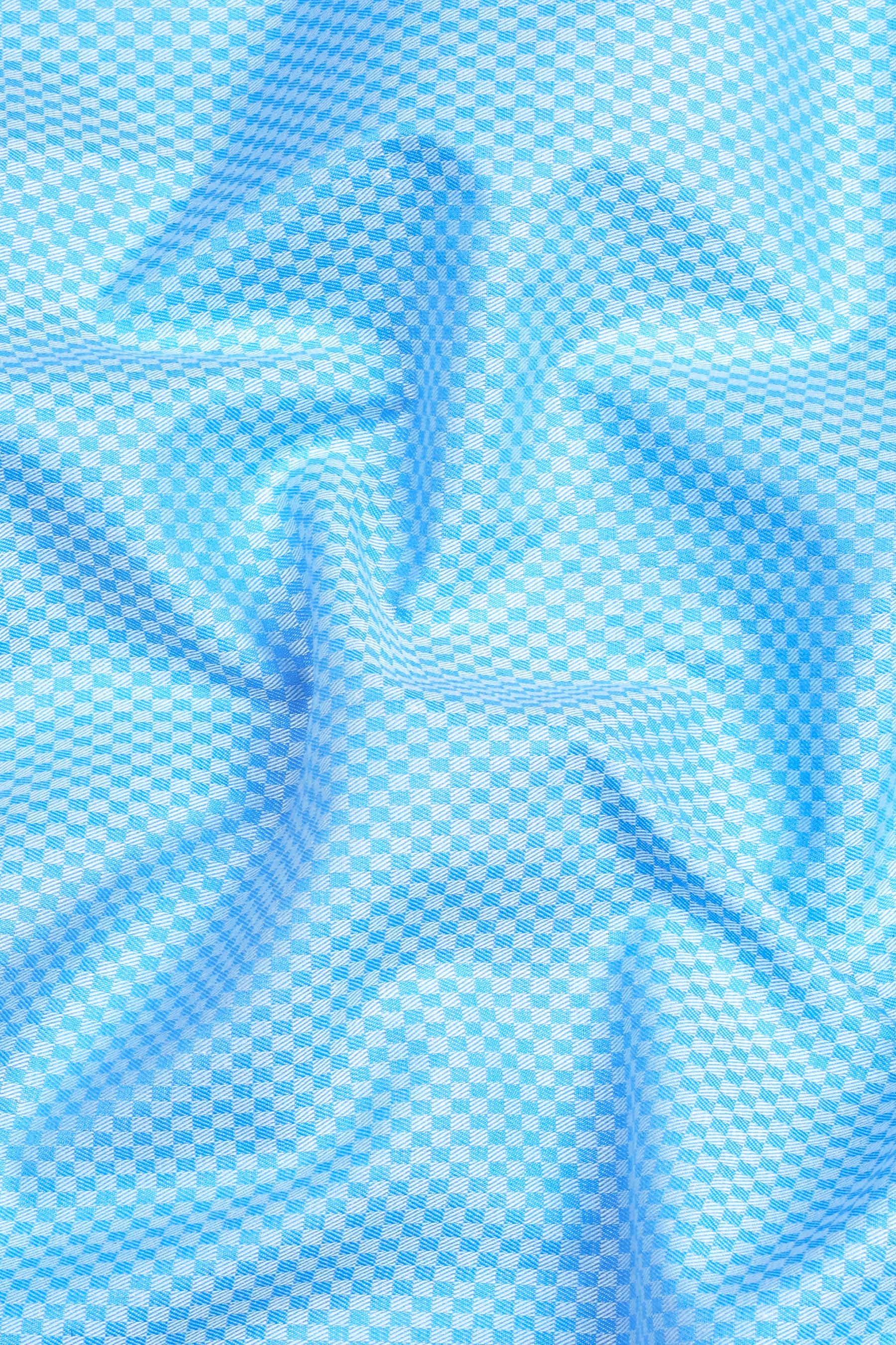 Blue raspberry jacquard printed shirt