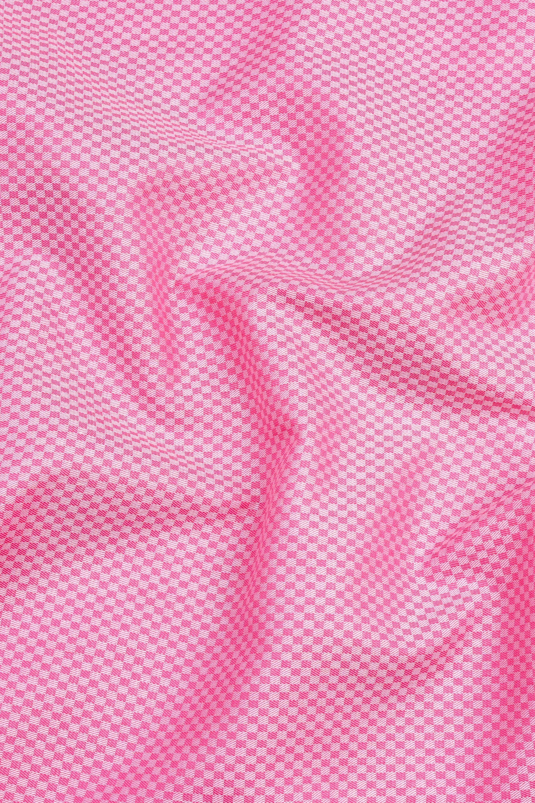 Carnation pink jacquard printed shirt