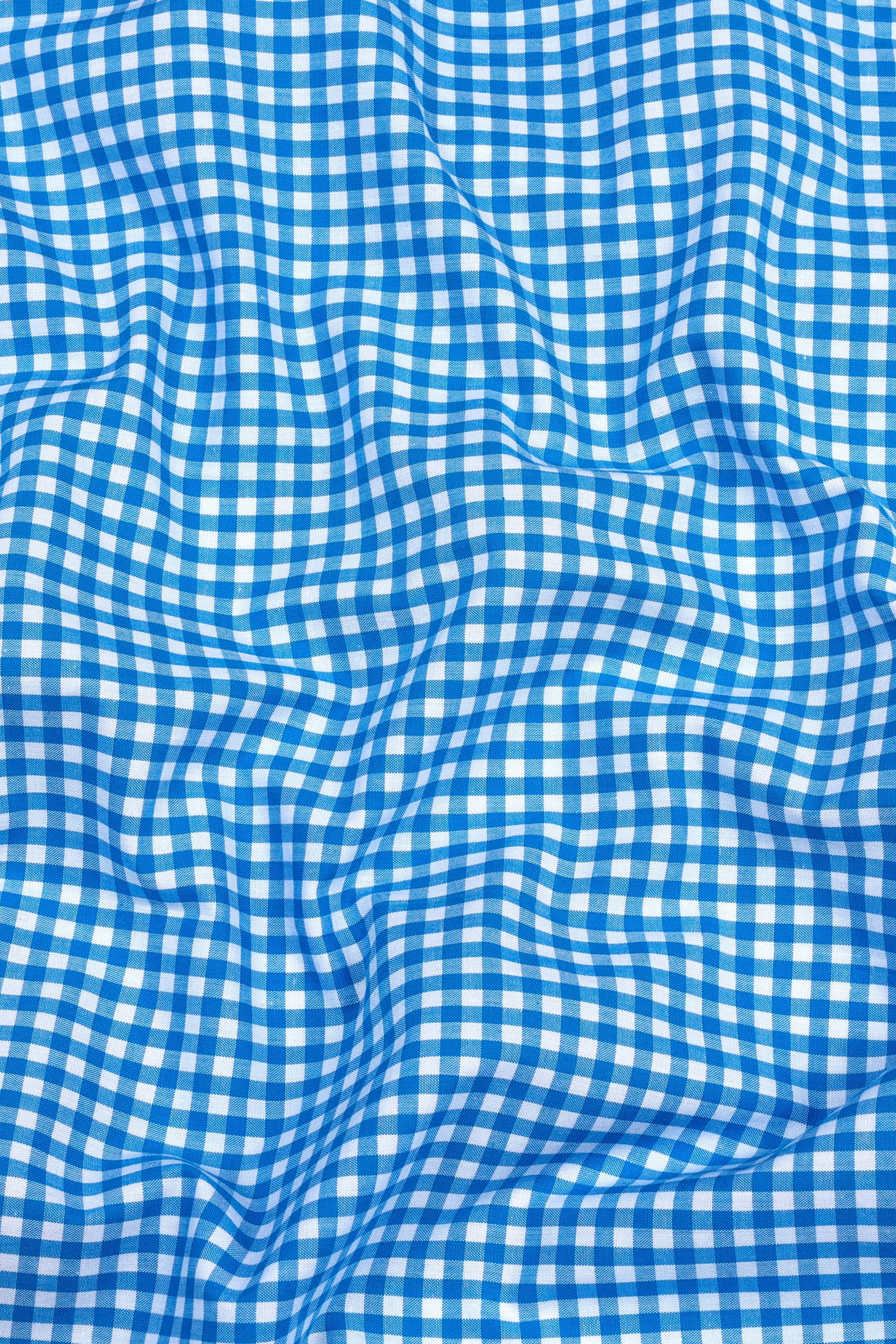 Bright blue with white gun club check shirt