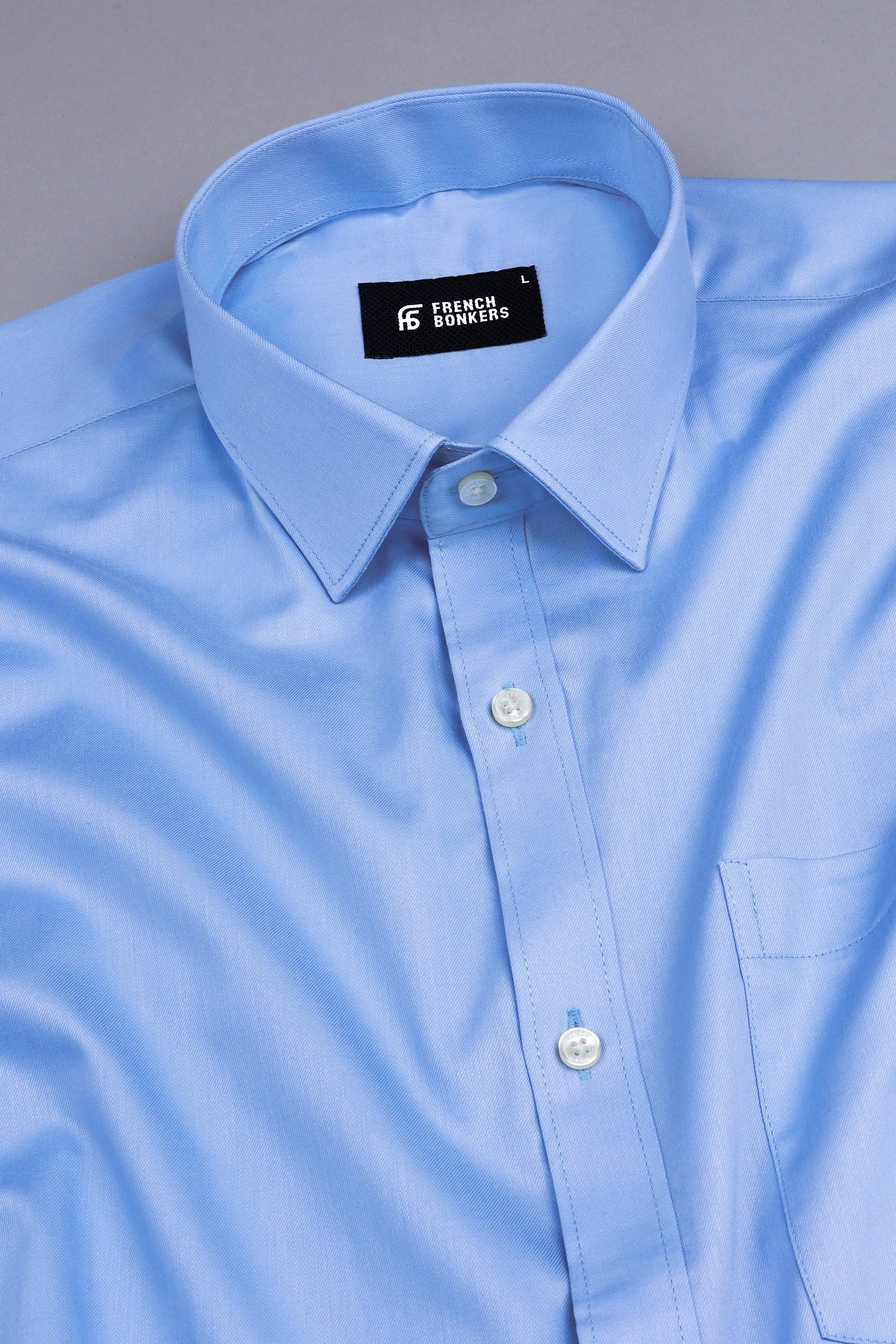 Light turquoise blue solid shirt