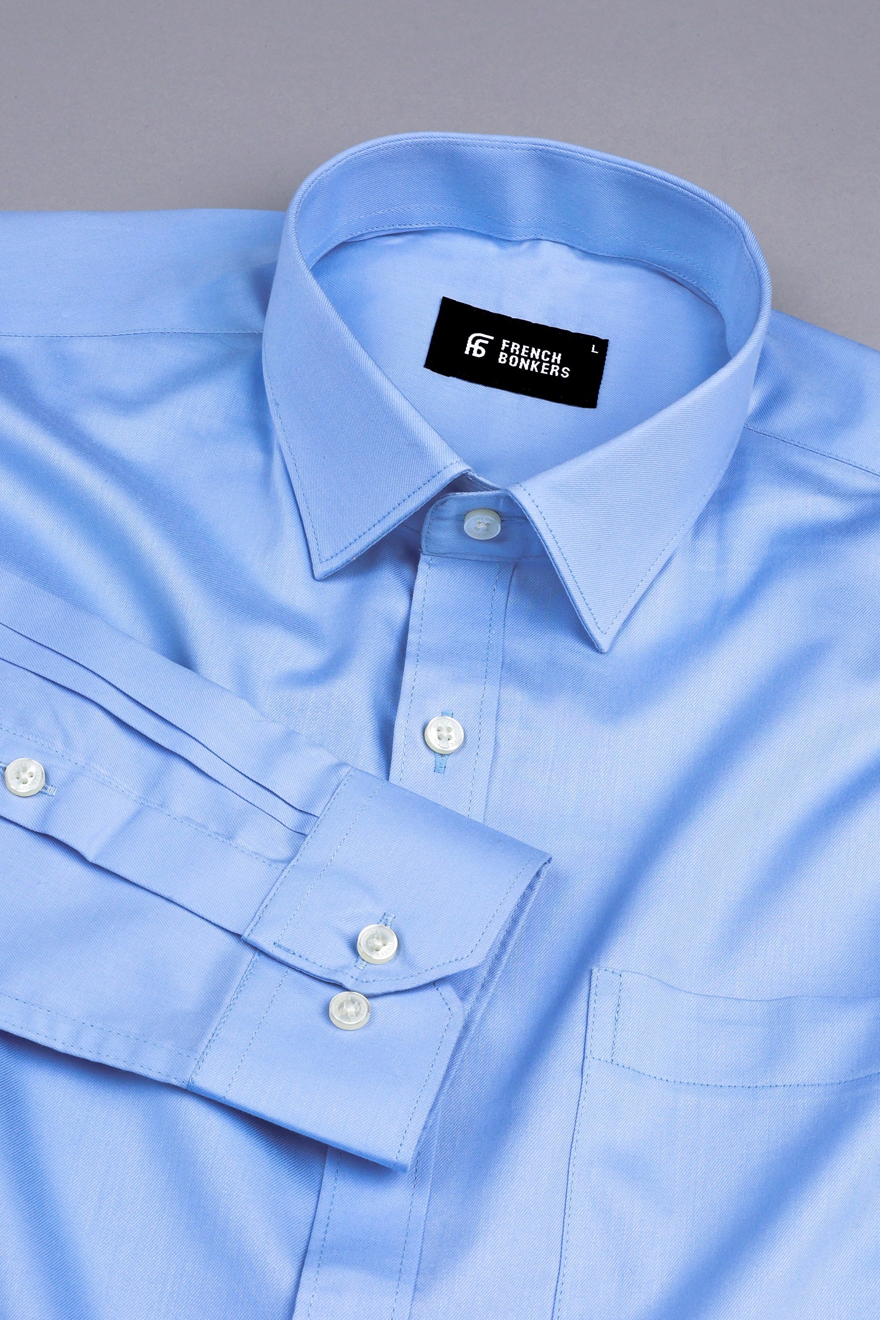 Light turquoise blue solid shirt