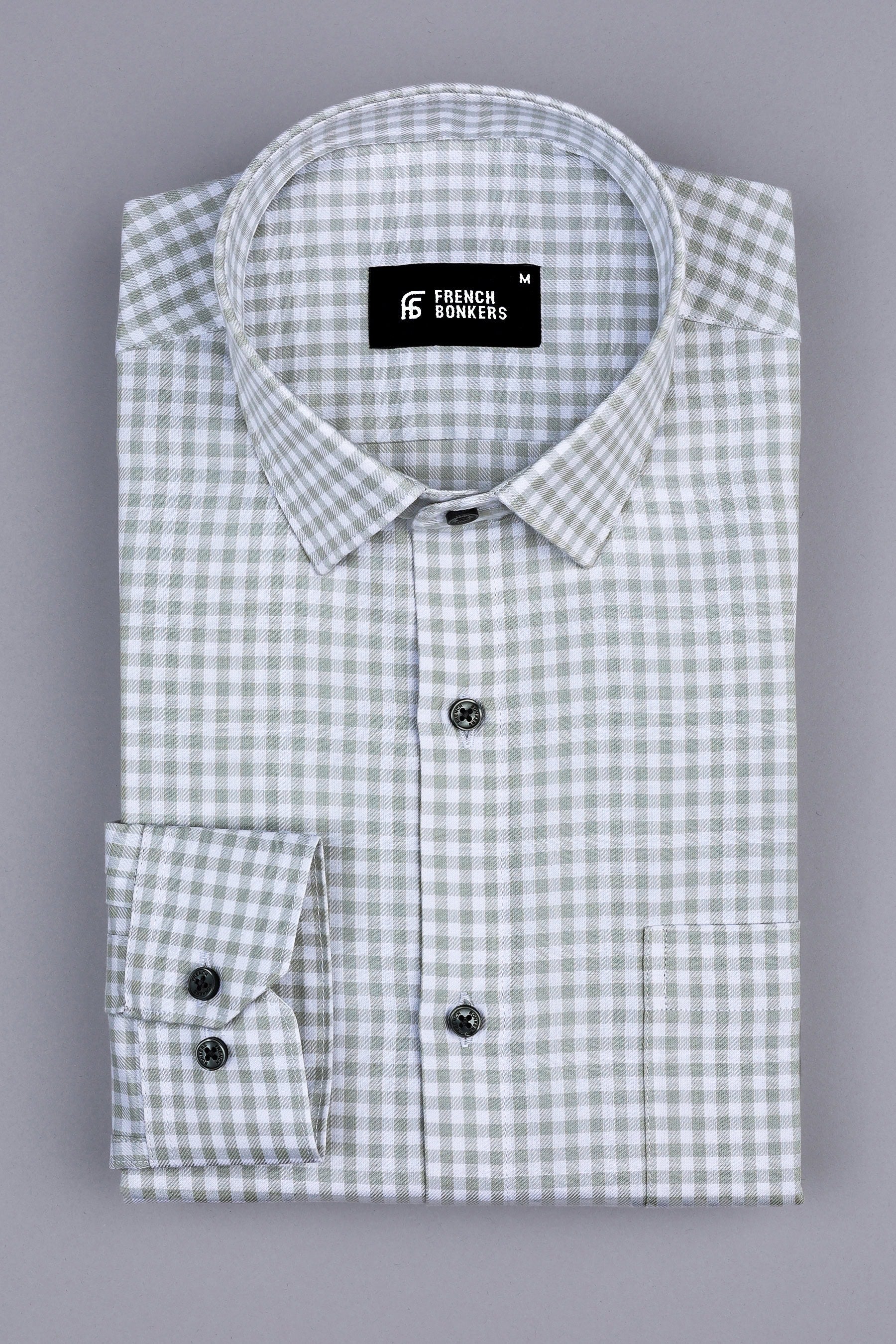 Classic grey with white twill check shirt