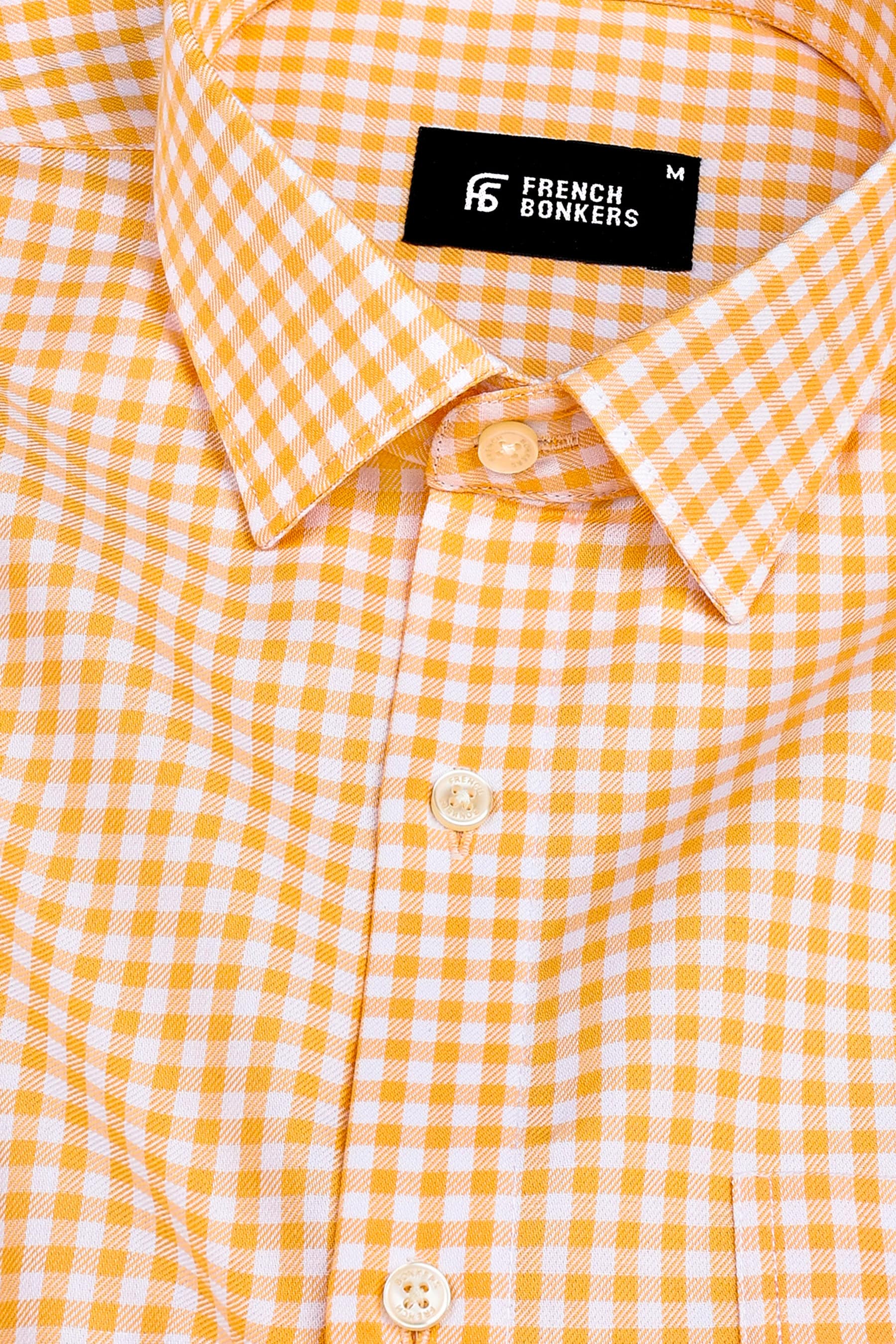Classic Musterd Yellow with white twill check shirt