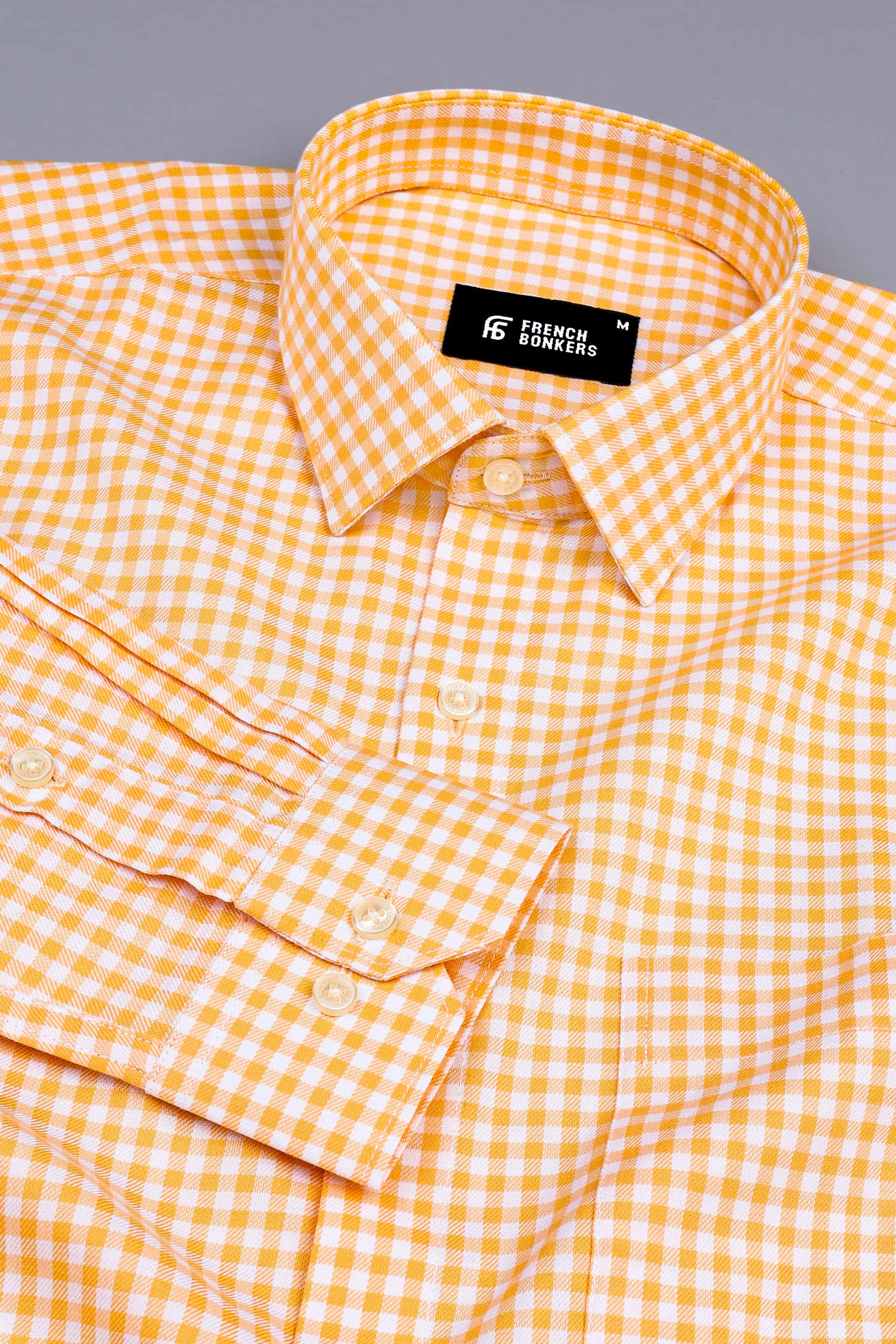 Classic Musterd Yellow with white twill check shirt